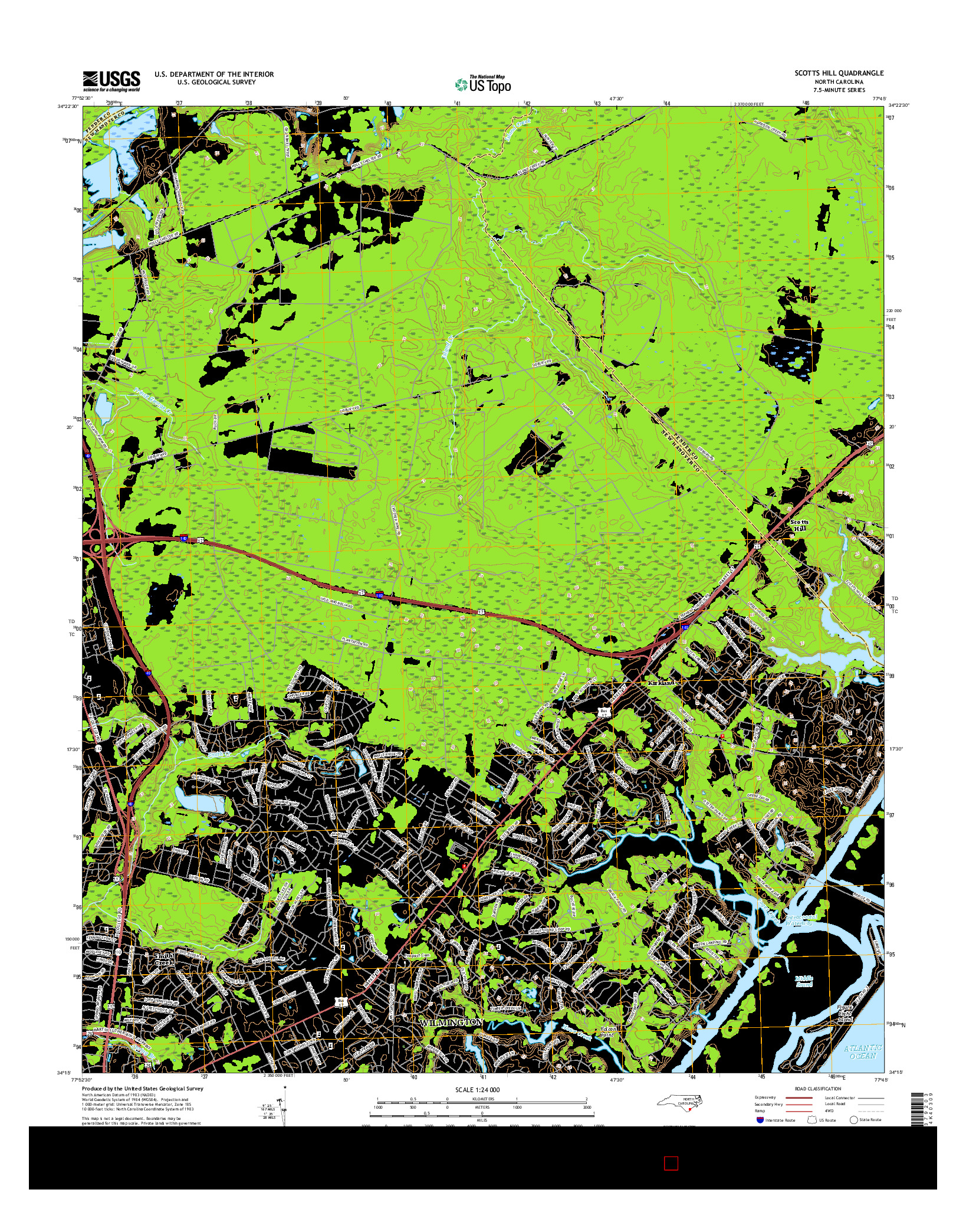 USGS US TOPO 7.5-MINUTE MAP FOR SCOTTS HILL, NC 2016