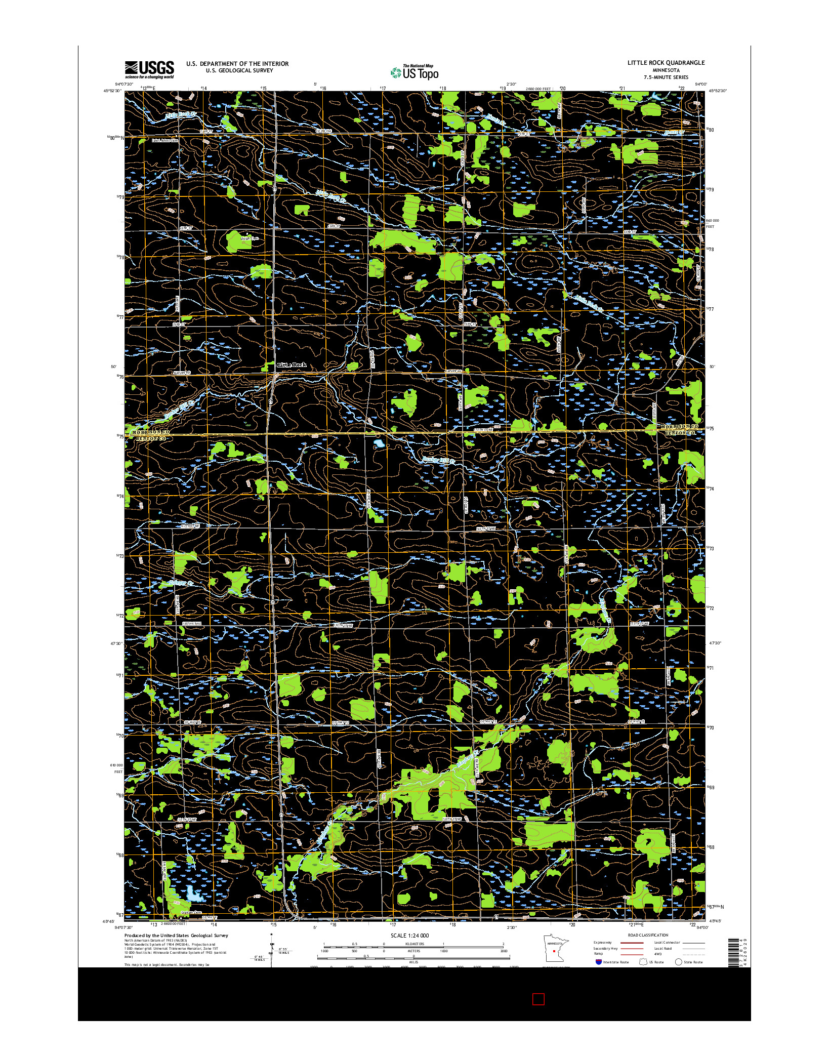 USGS US TOPO 7.5-MINUTE MAP FOR LITTLE ROCK, MN 2016