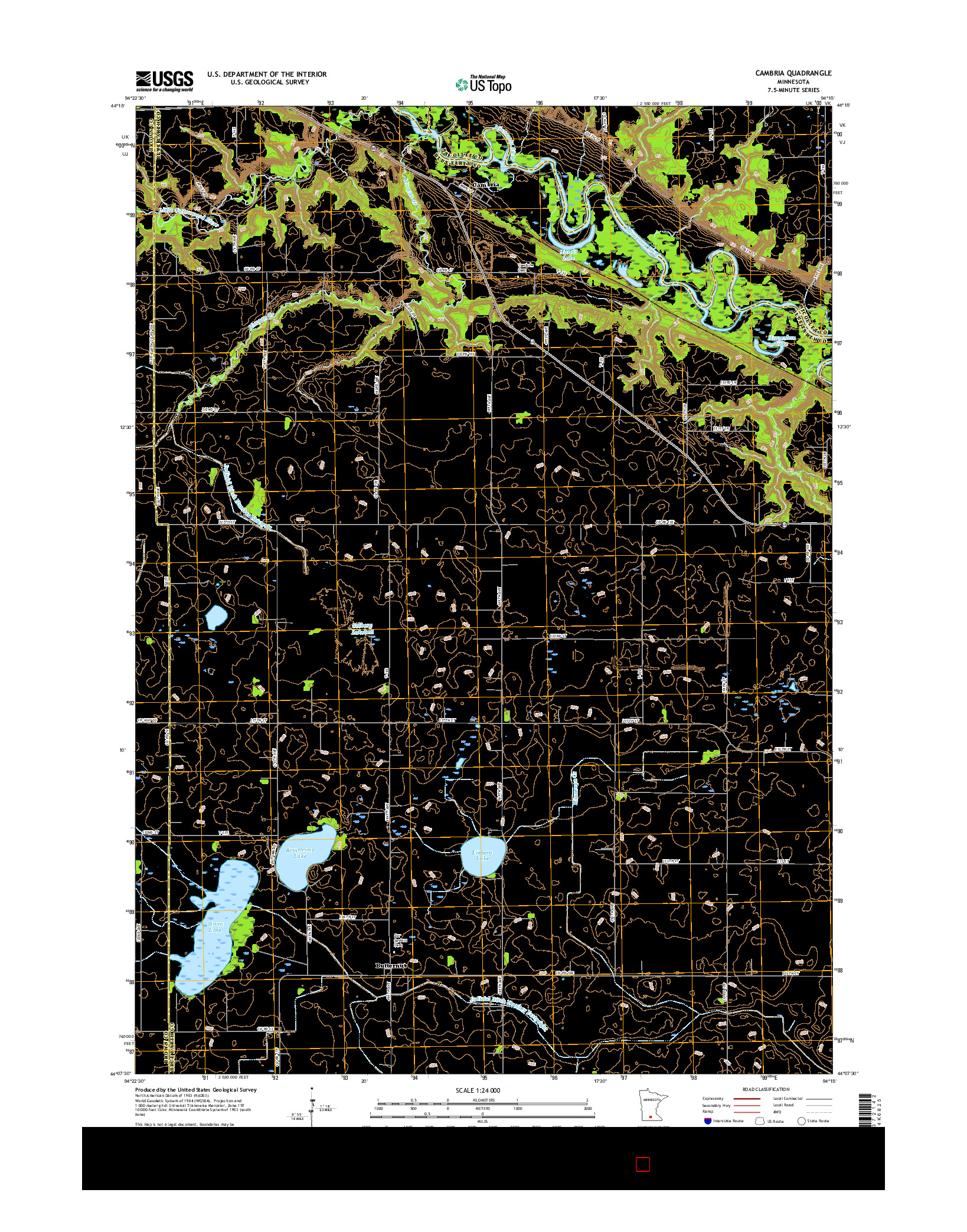 USGS US TOPO 7.5-MINUTE MAP FOR CAMBRIA, MN 2016