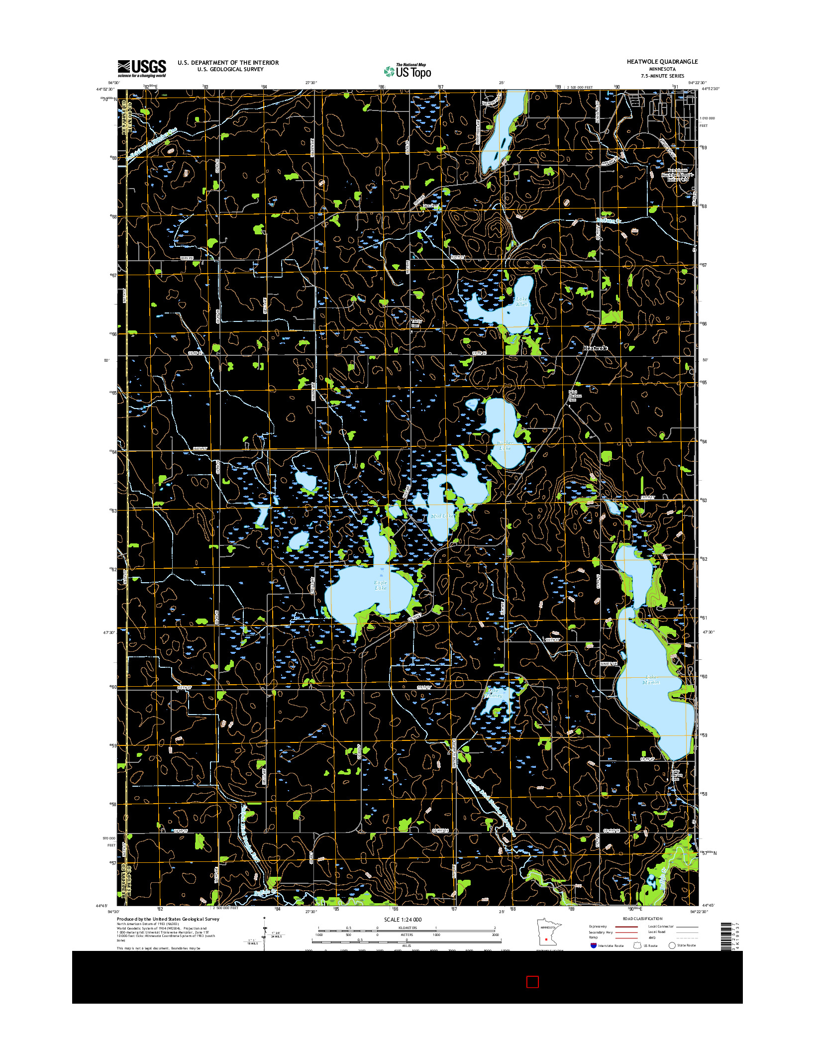 USGS US TOPO 7.5-MINUTE MAP FOR HEATWOLE, MN 2016