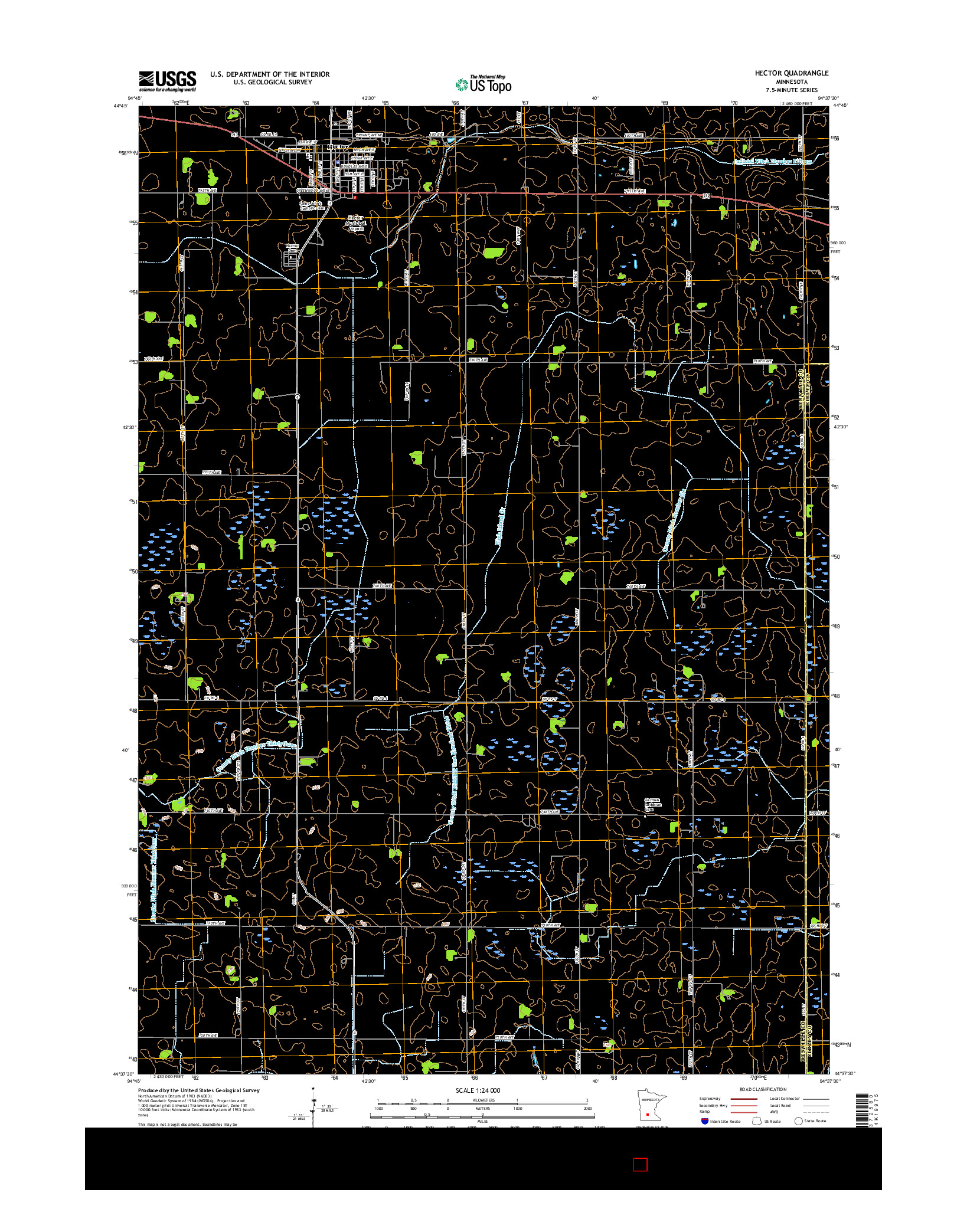 USGS US TOPO 7.5-MINUTE MAP FOR HECTOR, MN 2016