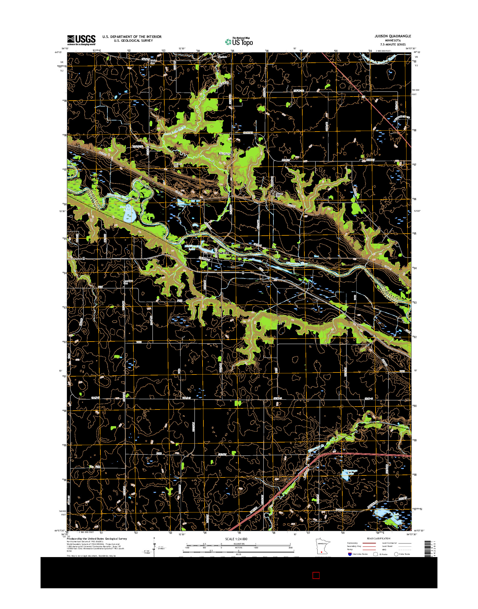 USGS US TOPO 7.5-MINUTE MAP FOR JUDSON, MN 2016