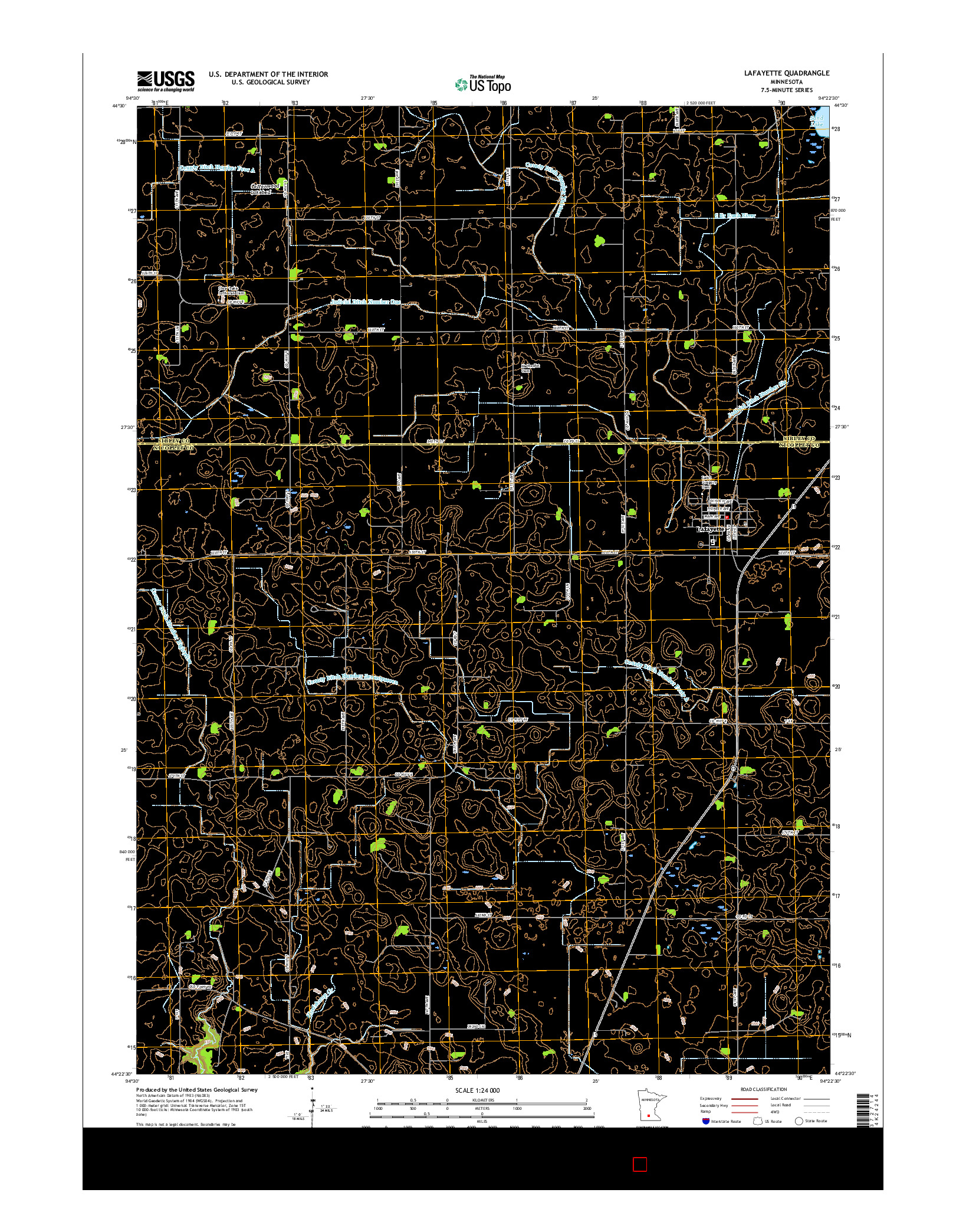 USGS US TOPO 7.5-MINUTE MAP FOR LAFAYETTE, MN 2016