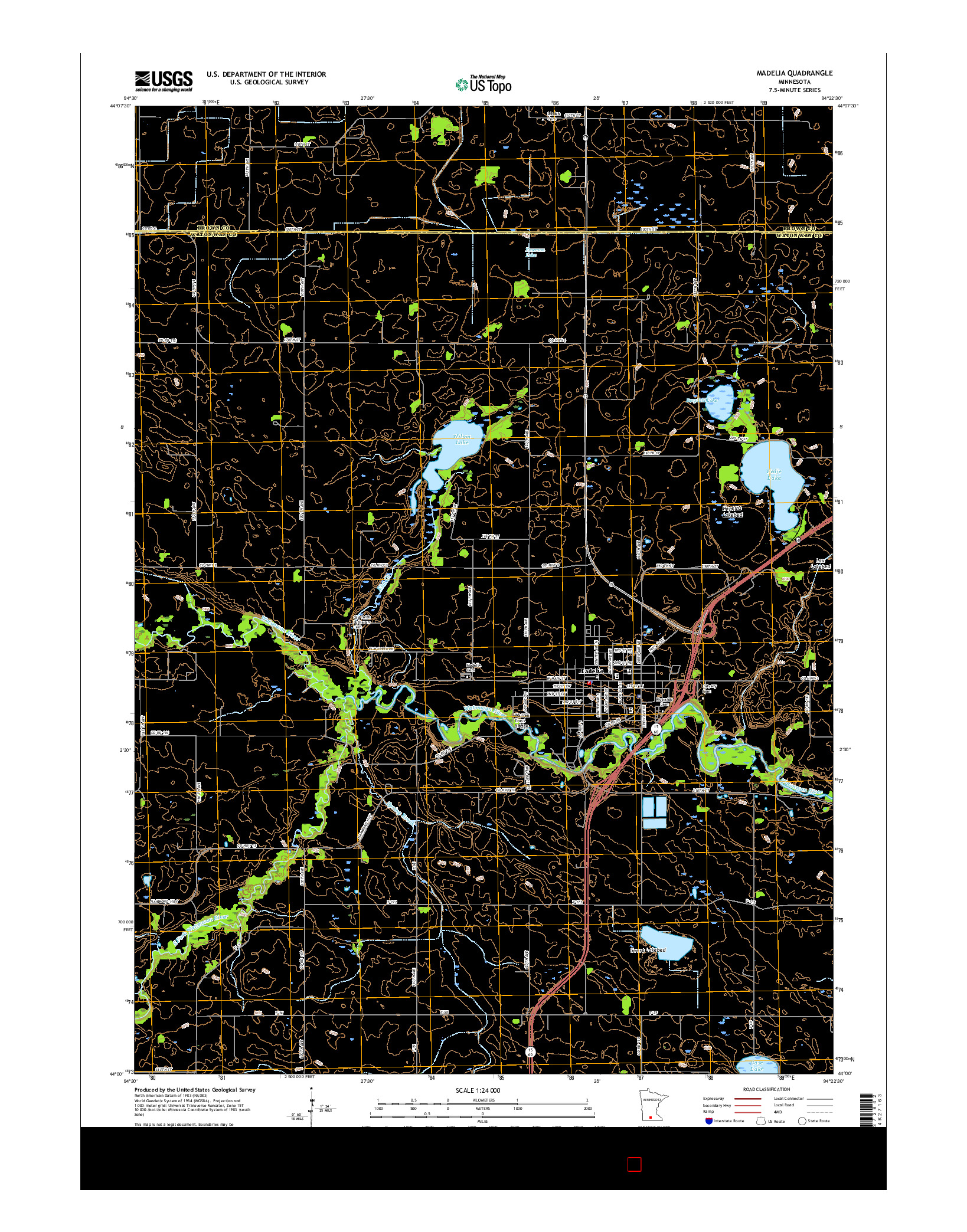 USGS US TOPO 7.5-MINUTE MAP FOR MADELIA, MN 2016
