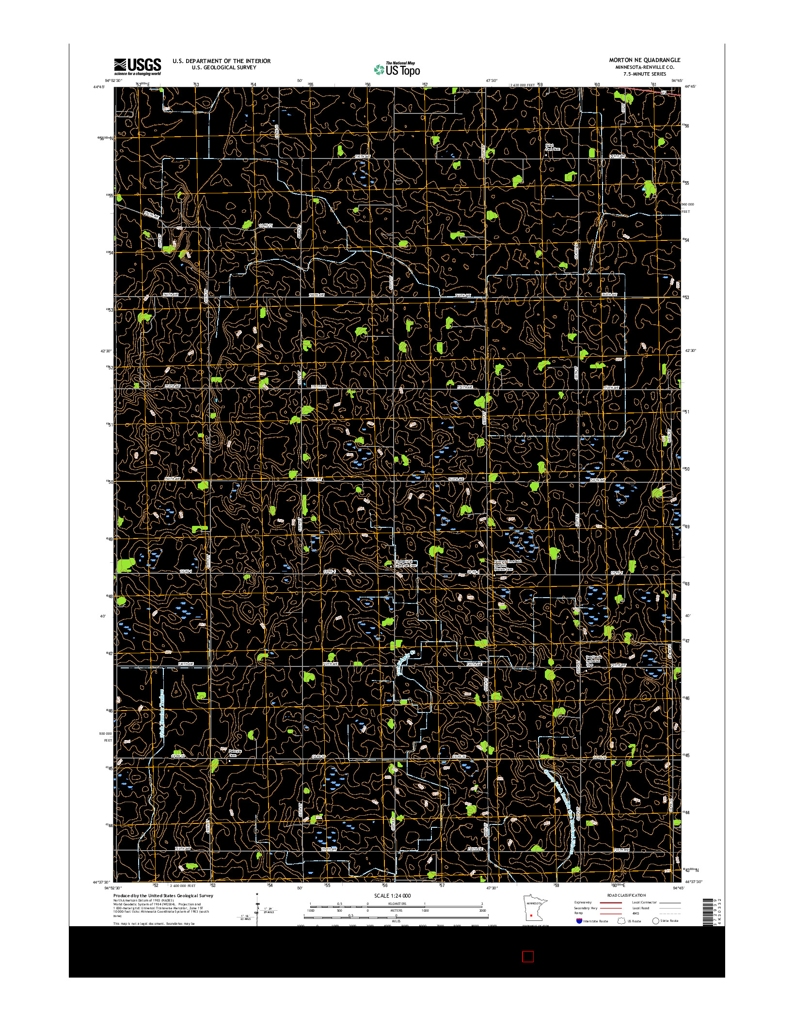 USGS US TOPO 7.5-MINUTE MAP FOR MORTON NE, MN 2016