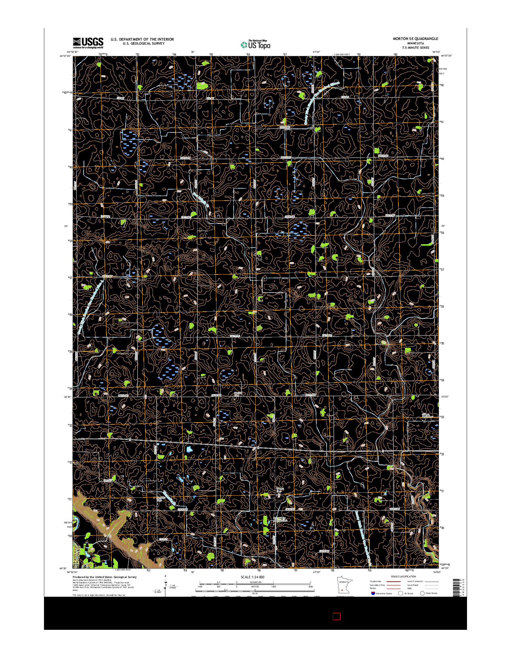 USGS US TOPO 7.5-MINUTE MAP FOR MORTON SE, MN 2016