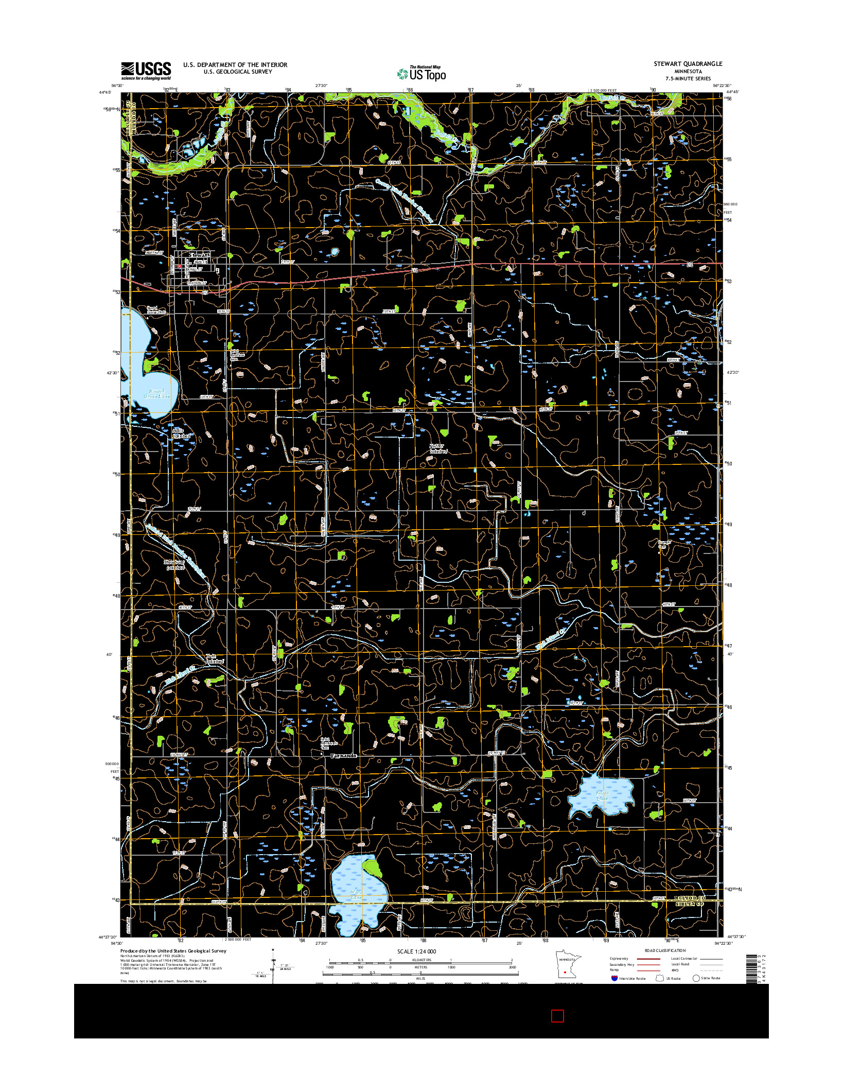 USGS US TOPO 7.5-MINUTE MAP FOR STEWART, MN 2016