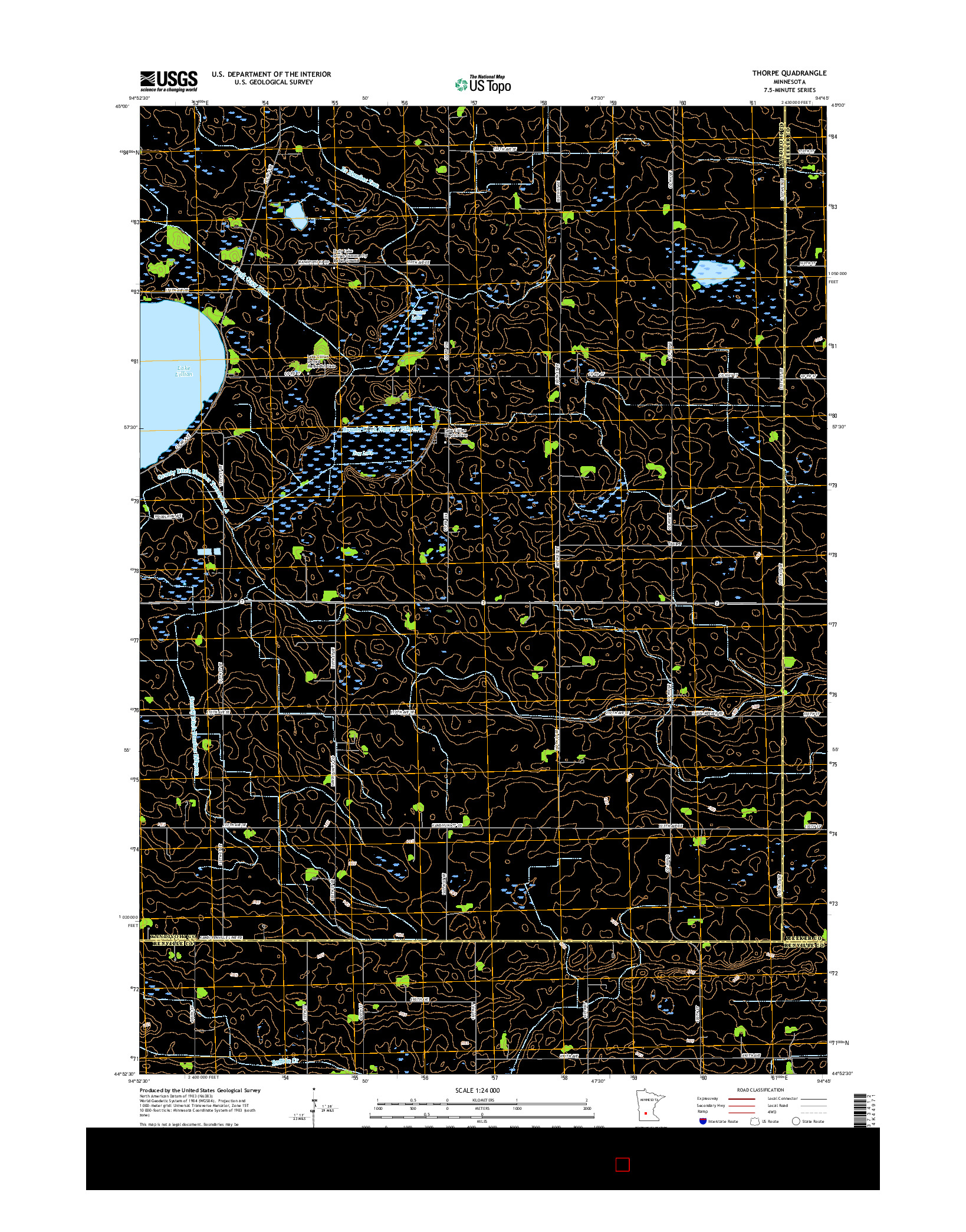 USGS US TOPO 7.5-MINUTE MAP FOR THORPE, MN 2016
