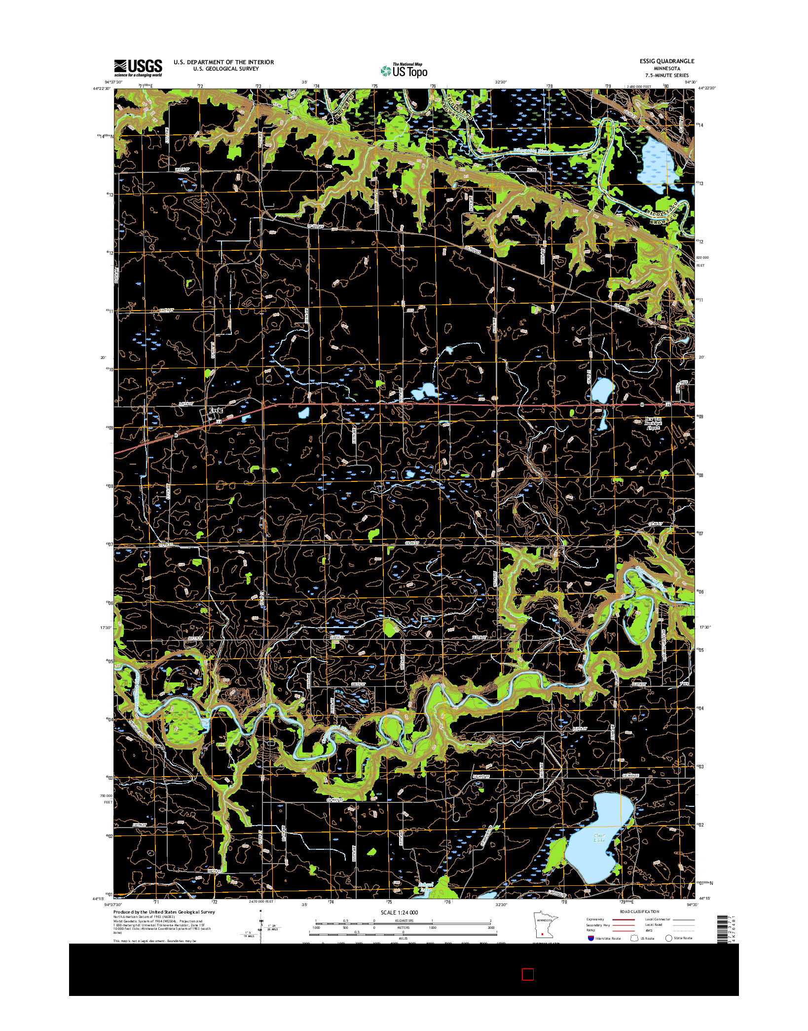 USGS US TOPO 7.5-MINUTE MAP FOR ESSIG, MN 2016
