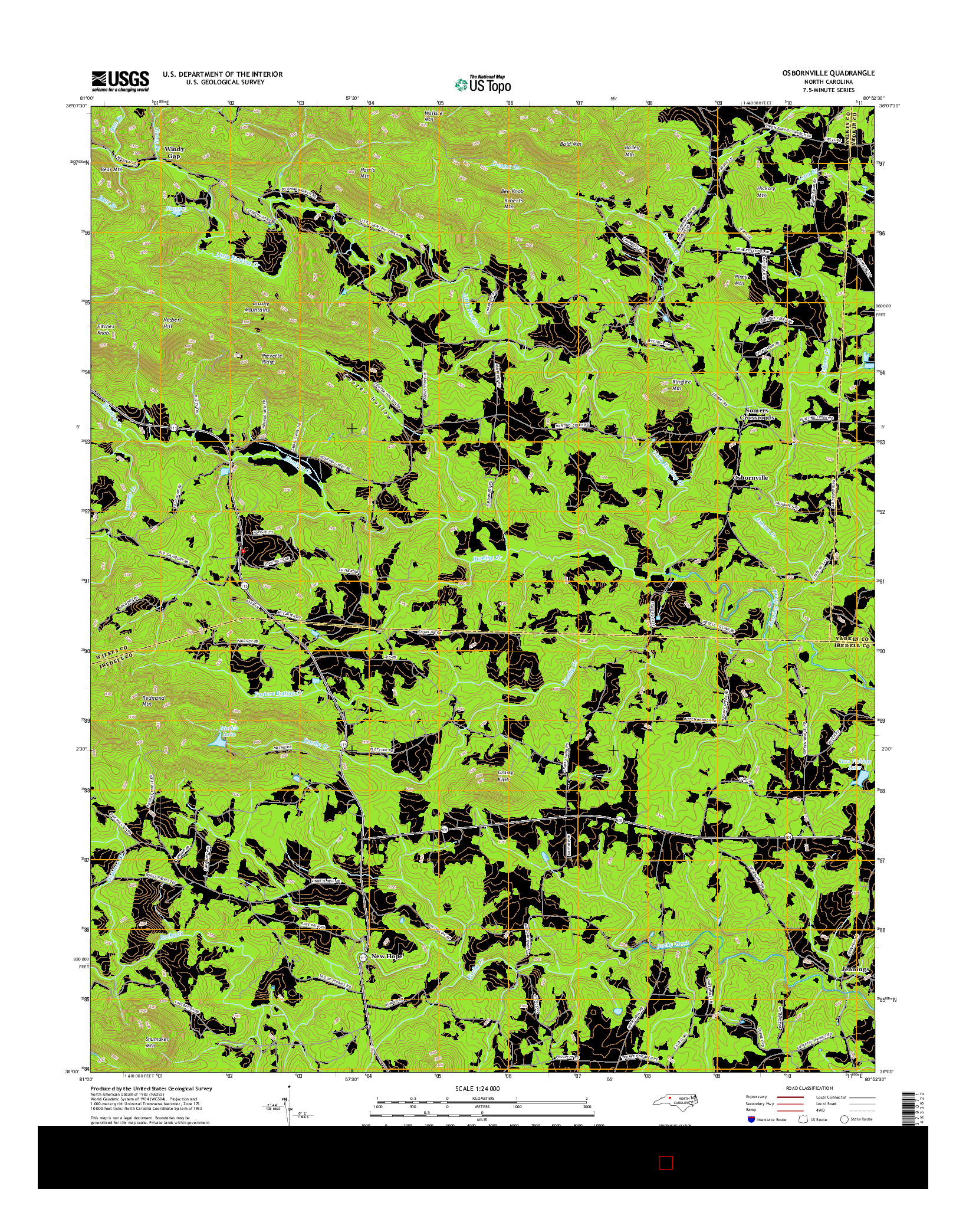 USGS US TOPO 7.5-MINUTE MAP FOR OSBORNVILLE, NC 2016