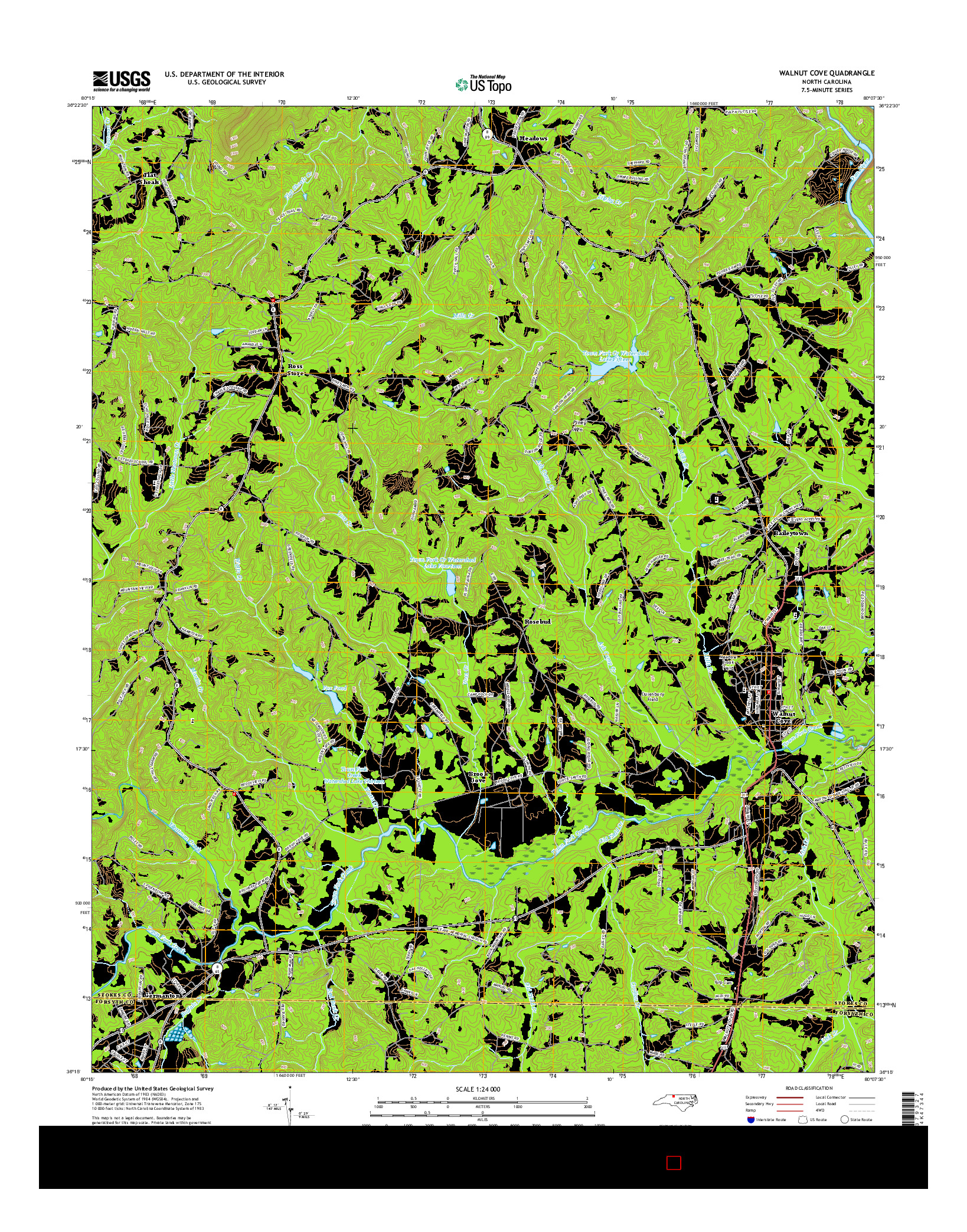 USGS US TOPO 7.5-MINUTE MAP FOR WALNUT COVE, NC 2016