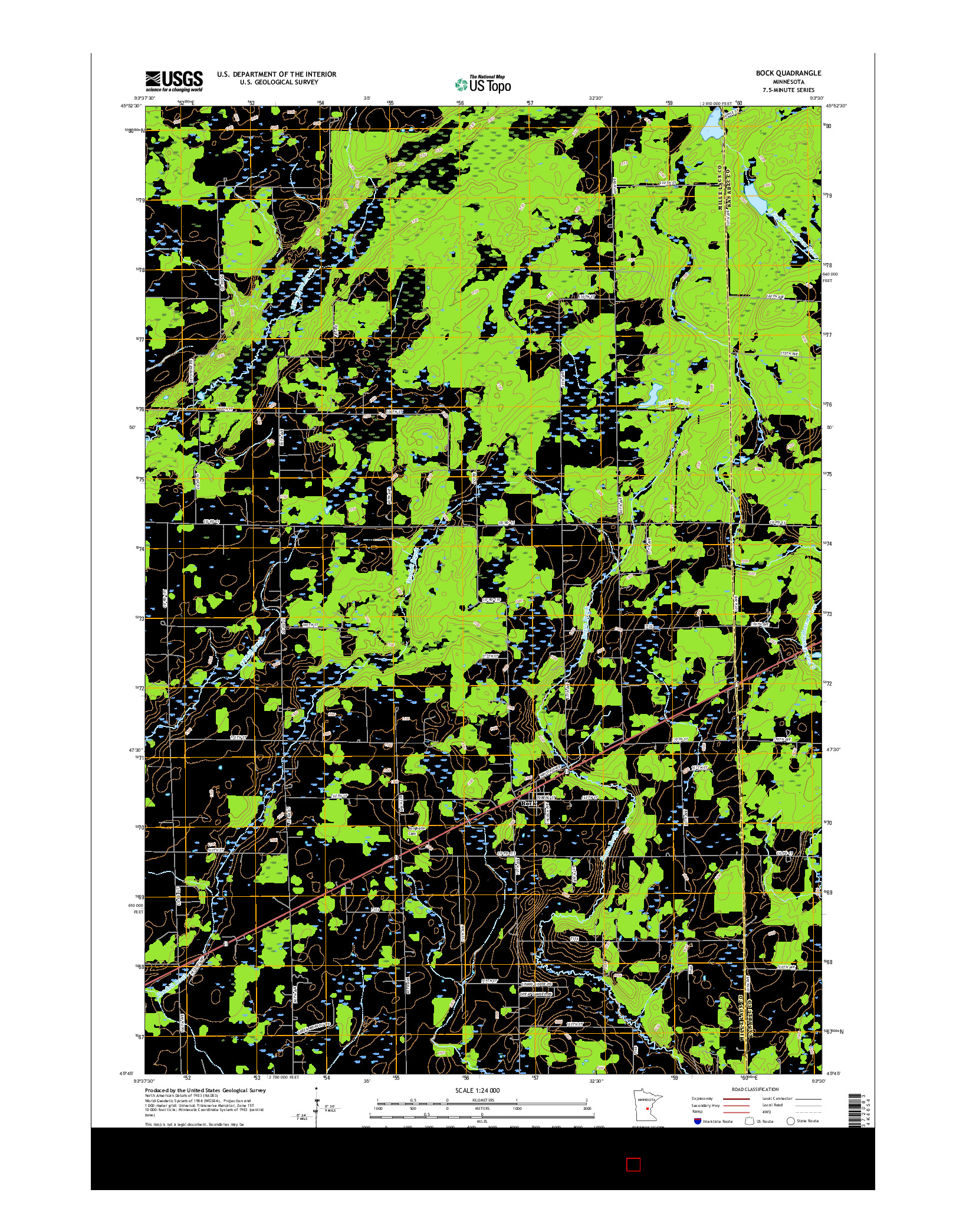 USGS US TOPO 7.5-MINUTE MAP FOR BOCK, MN 2016