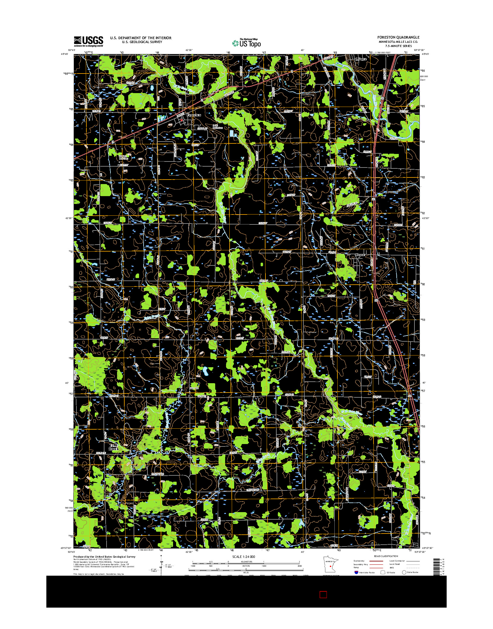 USGS US TOPO 7.5-MINUTE MAP FOR FORESTON, MN 2016