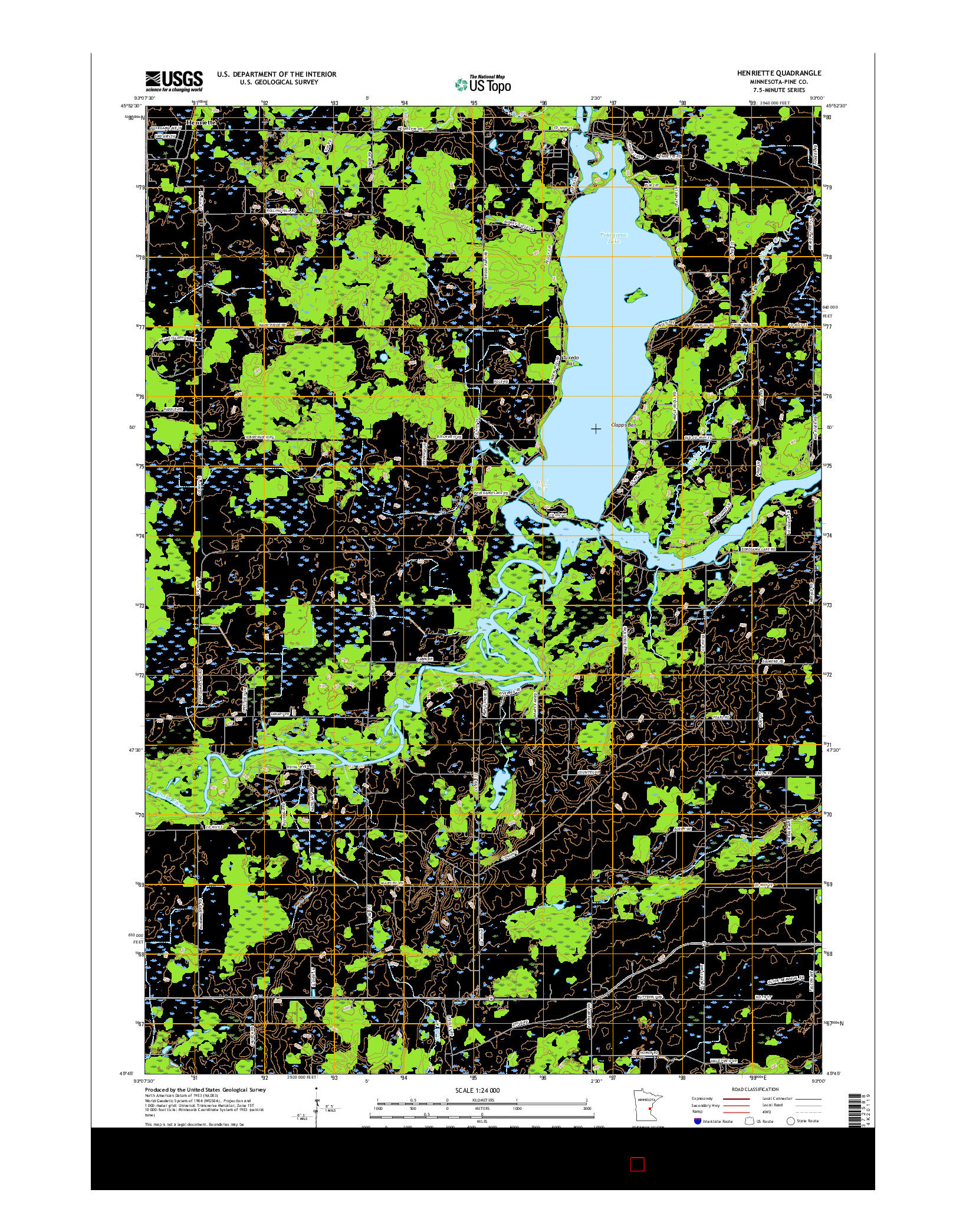 USGS US TOPO 7.5-MINUTE MAP FOR HENRIETTE, MN 2016