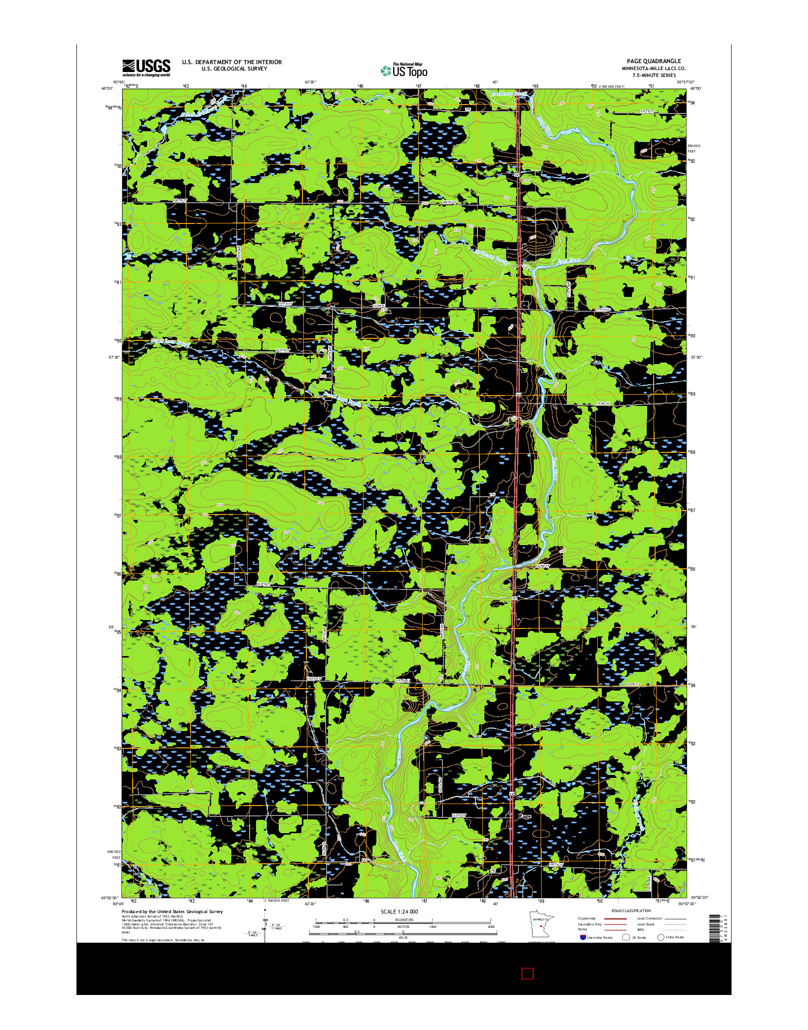 USGS US TOPO 7.5-MINUTE MAP FOR PAGE, MN 2016