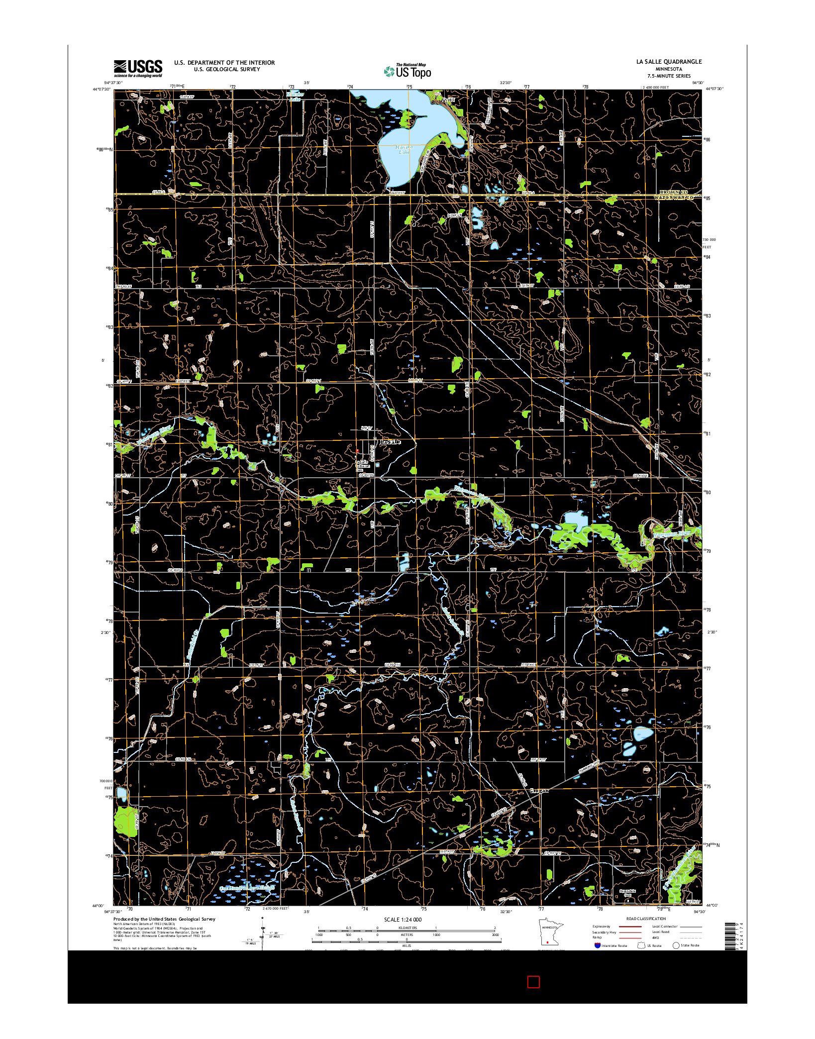 USGS US TOPO 7.5-MINUTE MAP FOR LA SALLE, MN 2016