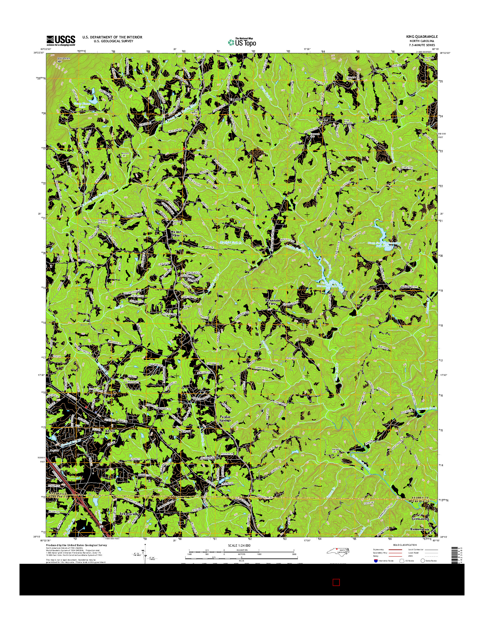 USGS US TOPO 7.5-MINUTE MAP FOR KING, NC 2016