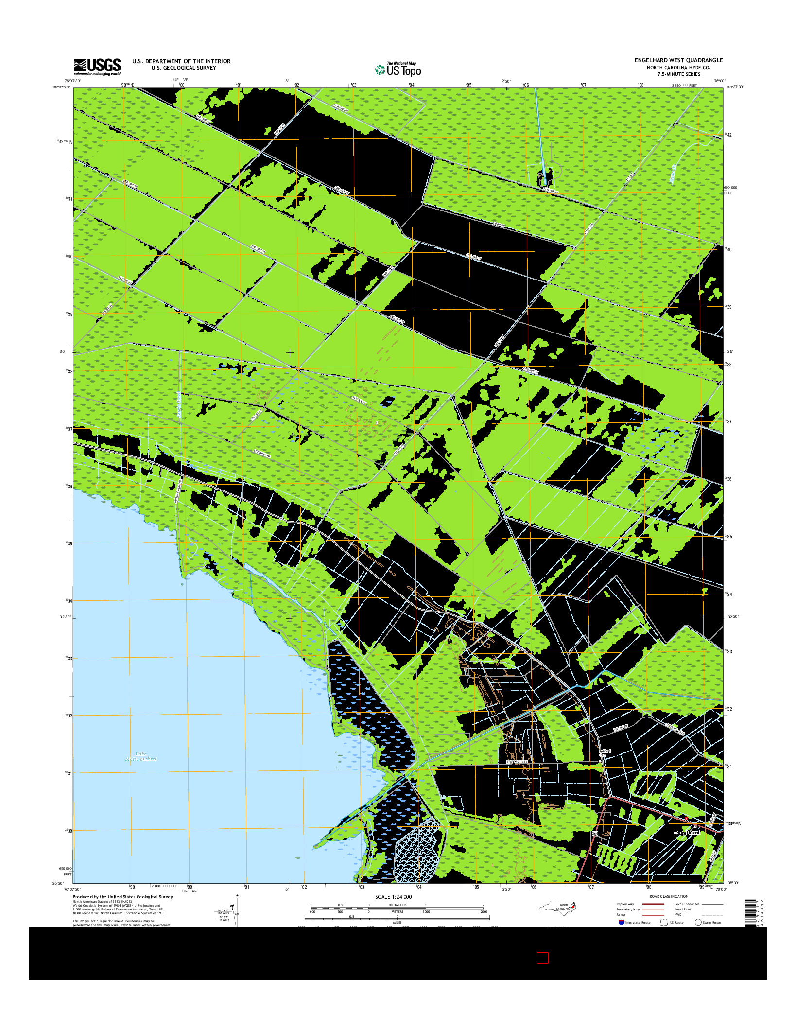 USGS US TOPO 7.5-MINUTE MAP FOR ENGELHARD WEST, NC 2016