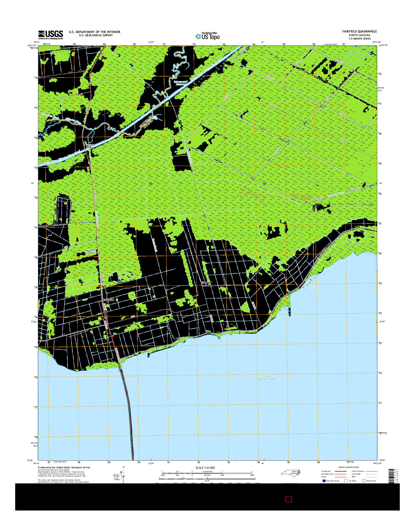 USGS US TOPO 7.5-MINUTE MAP FOR FAIRFIELD, NC 2016