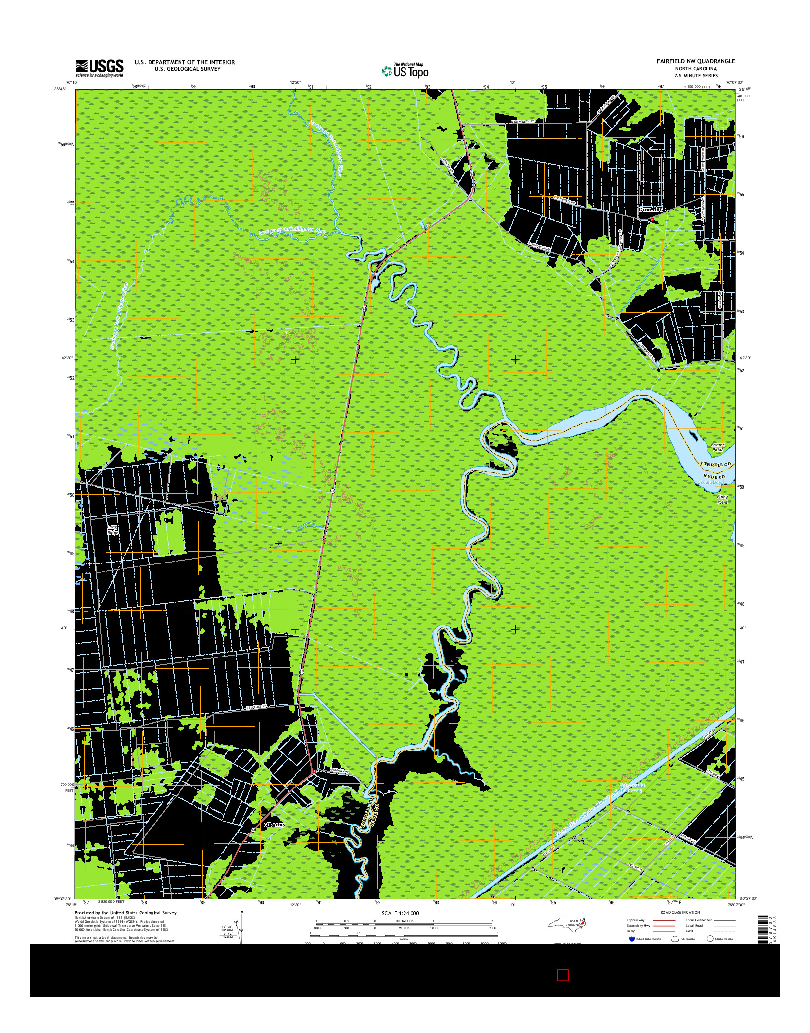 USGS US TOPO 7.5-MINUTE MAP FOR FAIRFIELD NW, NC 2016