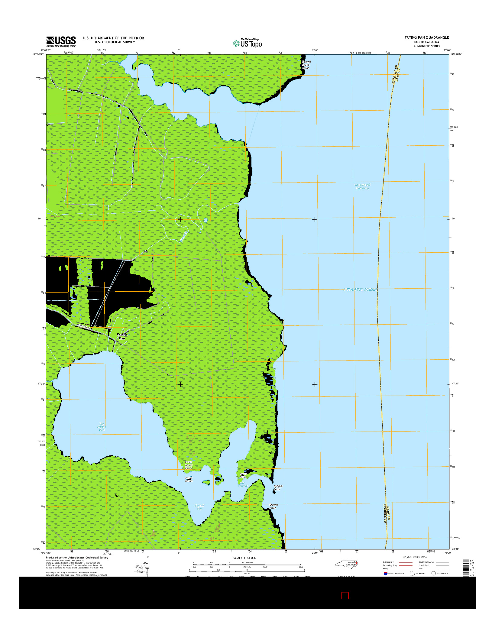 USGS US TOPO 7.5-MINUTE MAP FOR FRYING PAN, NC 2016