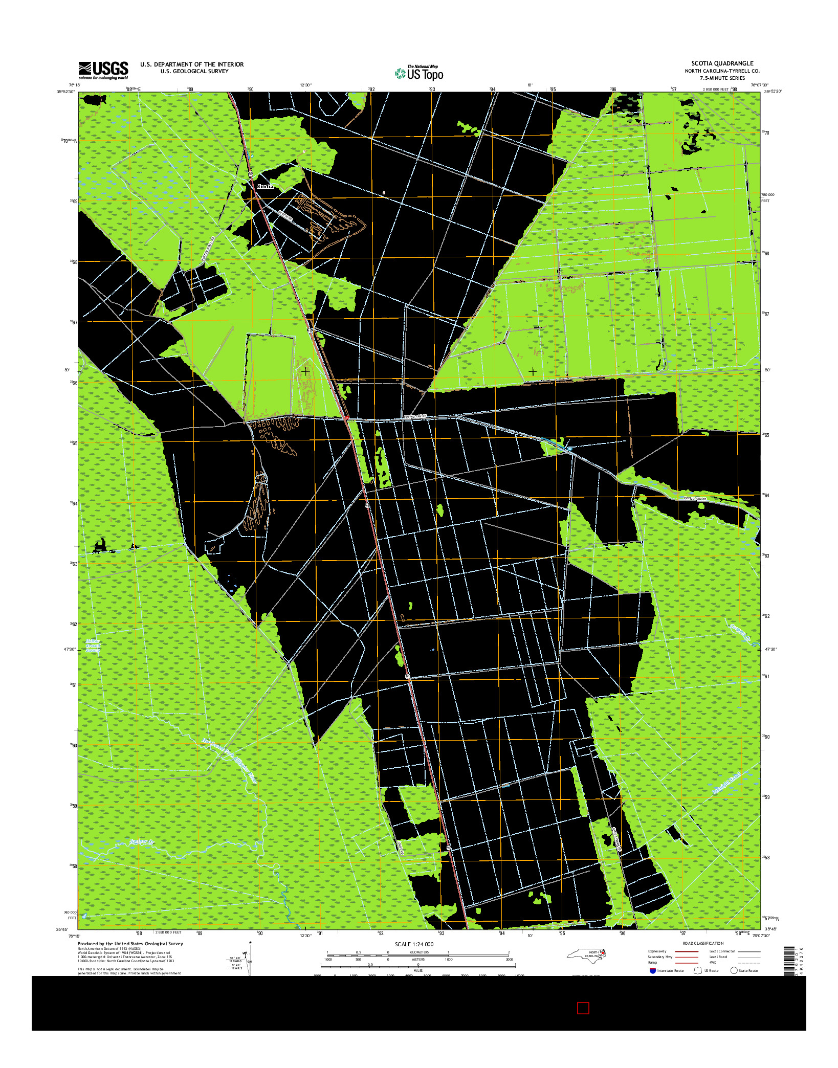 USGS US TOPO 7.5-MINUTE MAP FOR SCOTIA, NC 2016