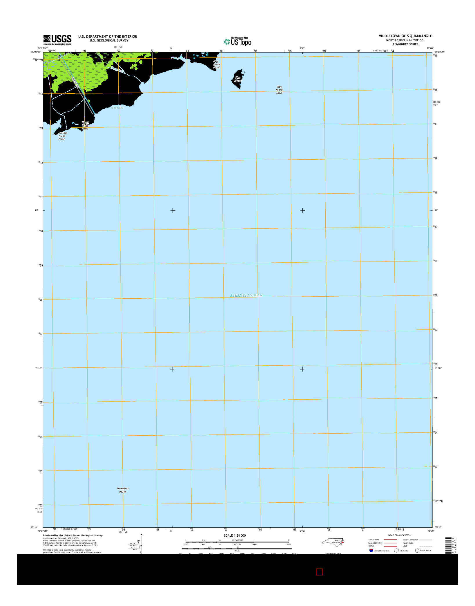 USGS US TOPO 7.5-MINUTE MAP FOR MIDDLETOWN OE S, NC 2016