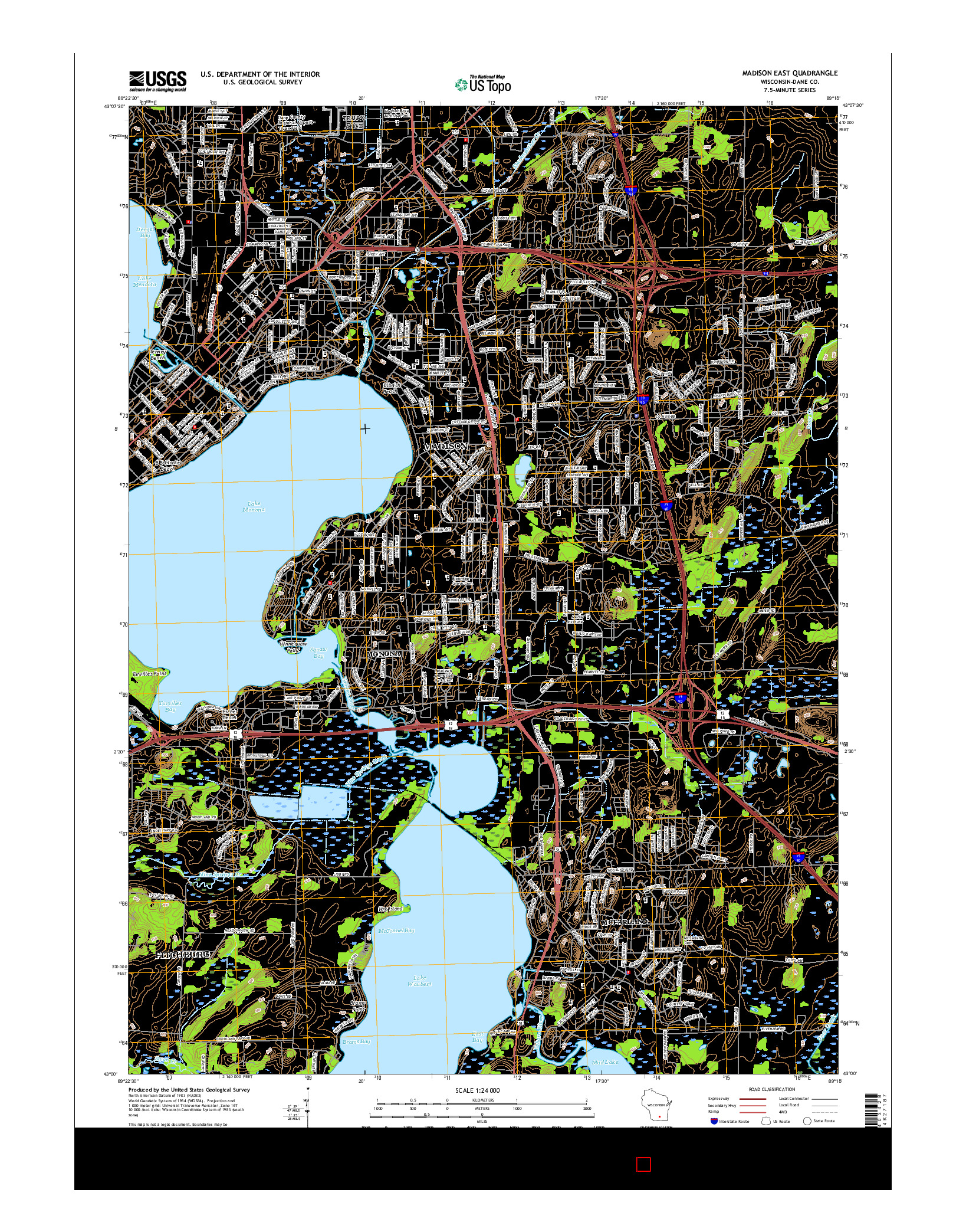 USGS US TOPO 7.5-MINUTE MAP FOR MADISON EAST, WI 2016