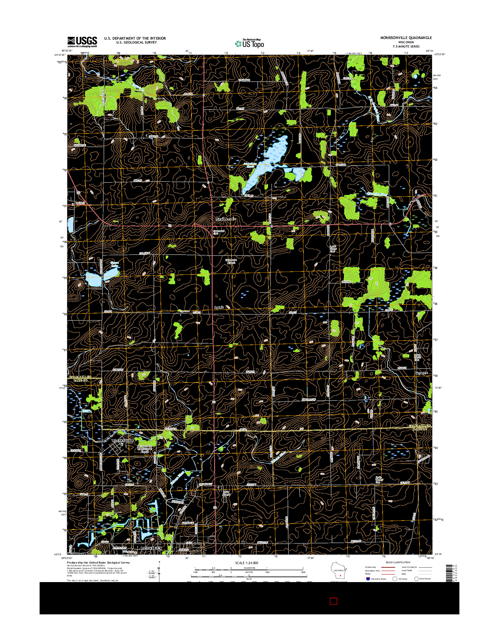 USGS US TOPO 7.5-MINUTE MAP FOR MORRISONVILLE, WI 2016