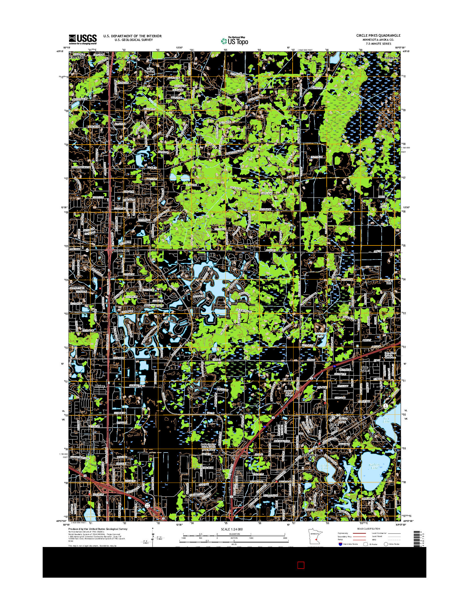 USGS US TOPO 7.5-MINUTE MAP FOR CIRCLE PINES, MN 2016