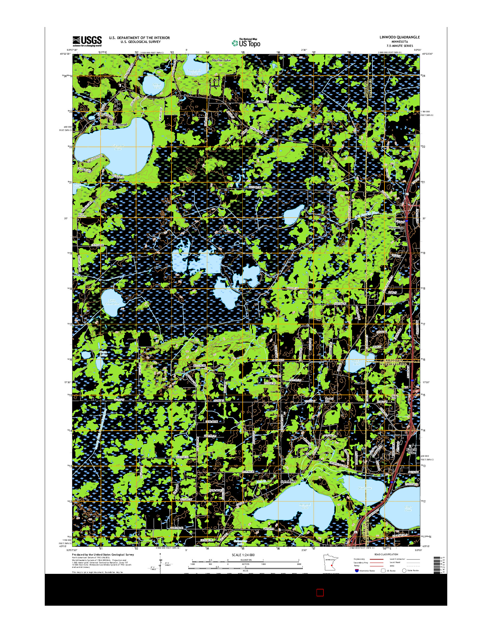 USGS US TOPO 7.5-MINUTE MAP FOR LINWOOD, MN 2016