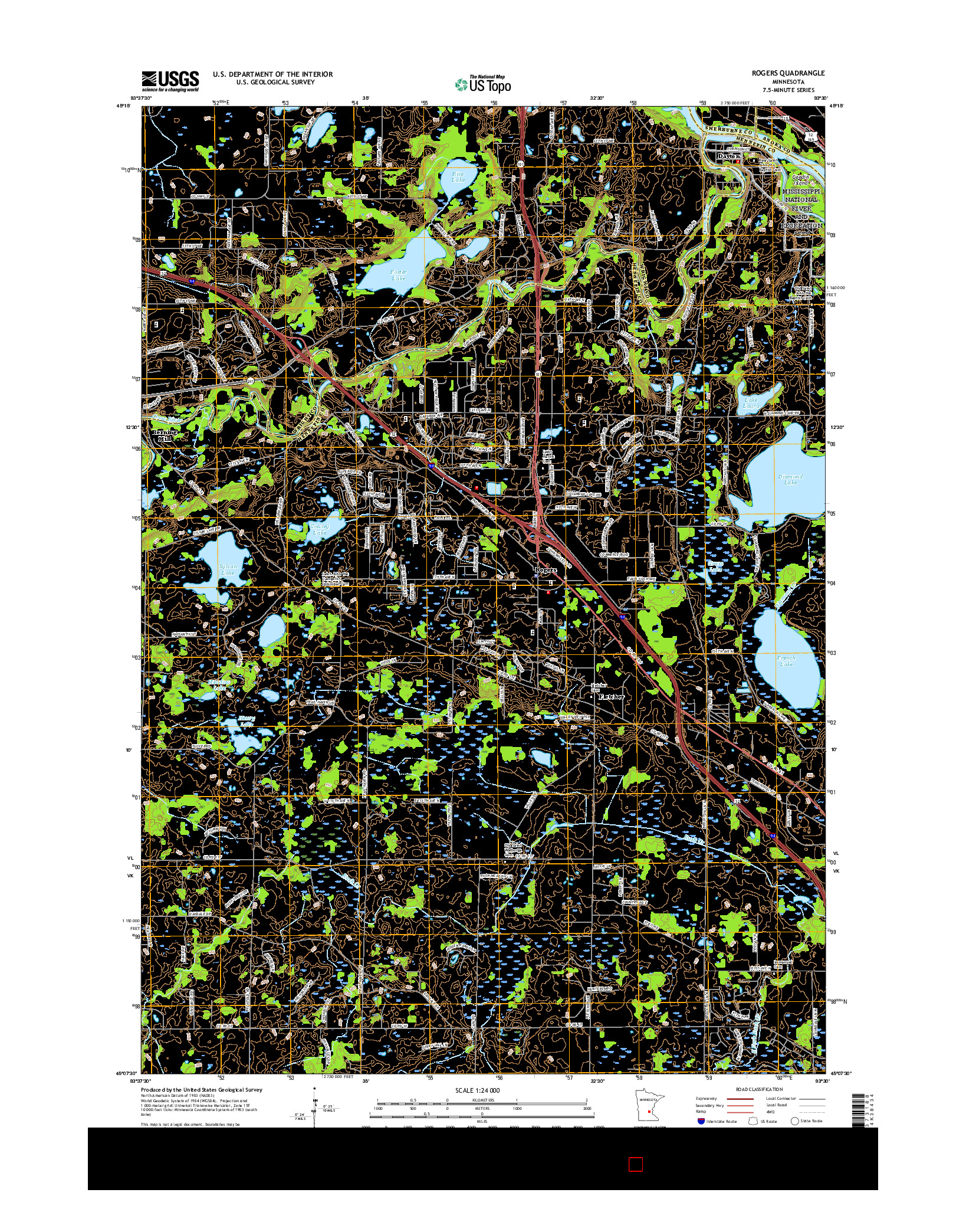 USGS US TOPO 7.5-MINUTE MAP FOR ROGERS, MN 2016