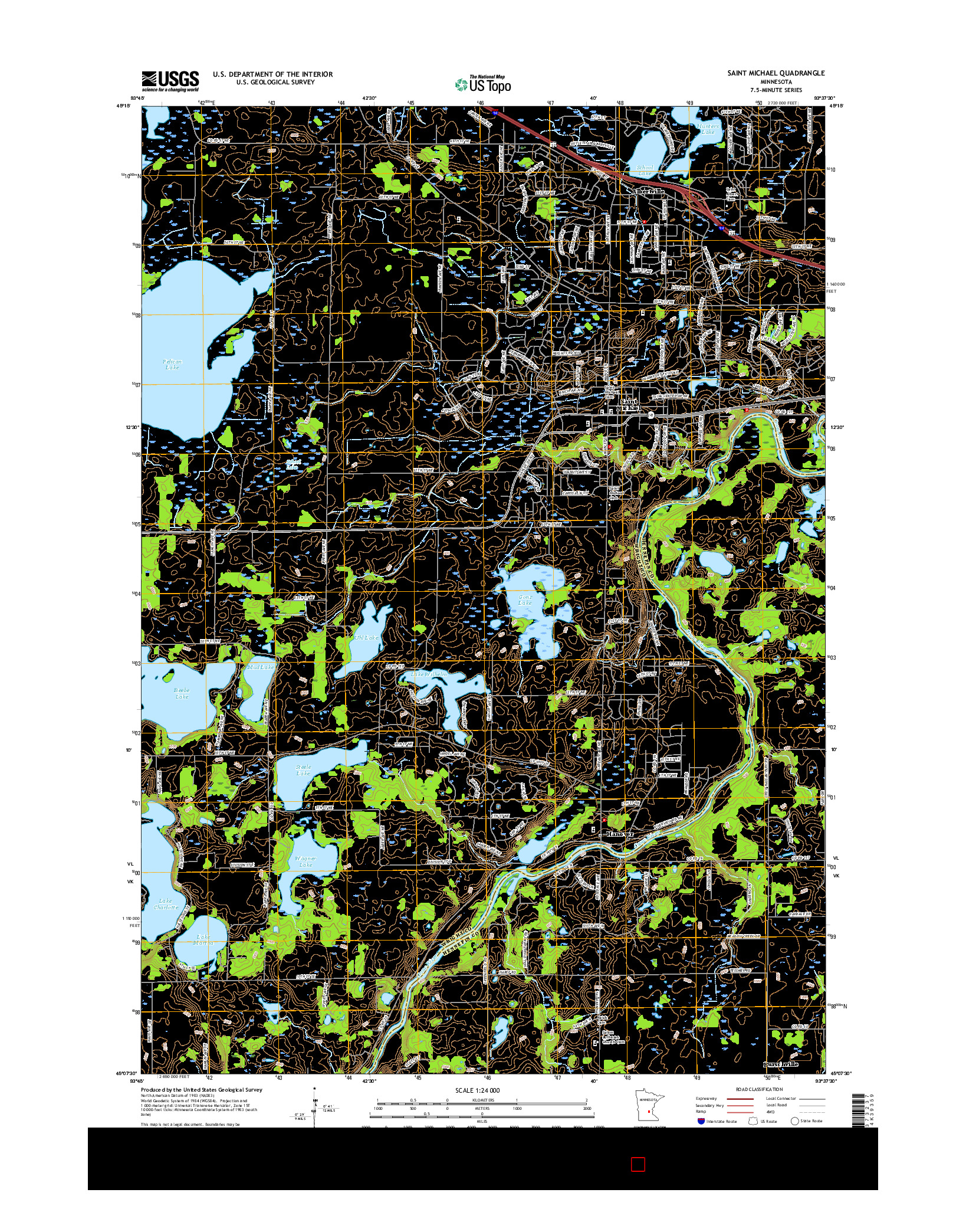USGS US TOPO 7.5-MINUTE MAP FOR SAINT MICHAEL, MN 2016