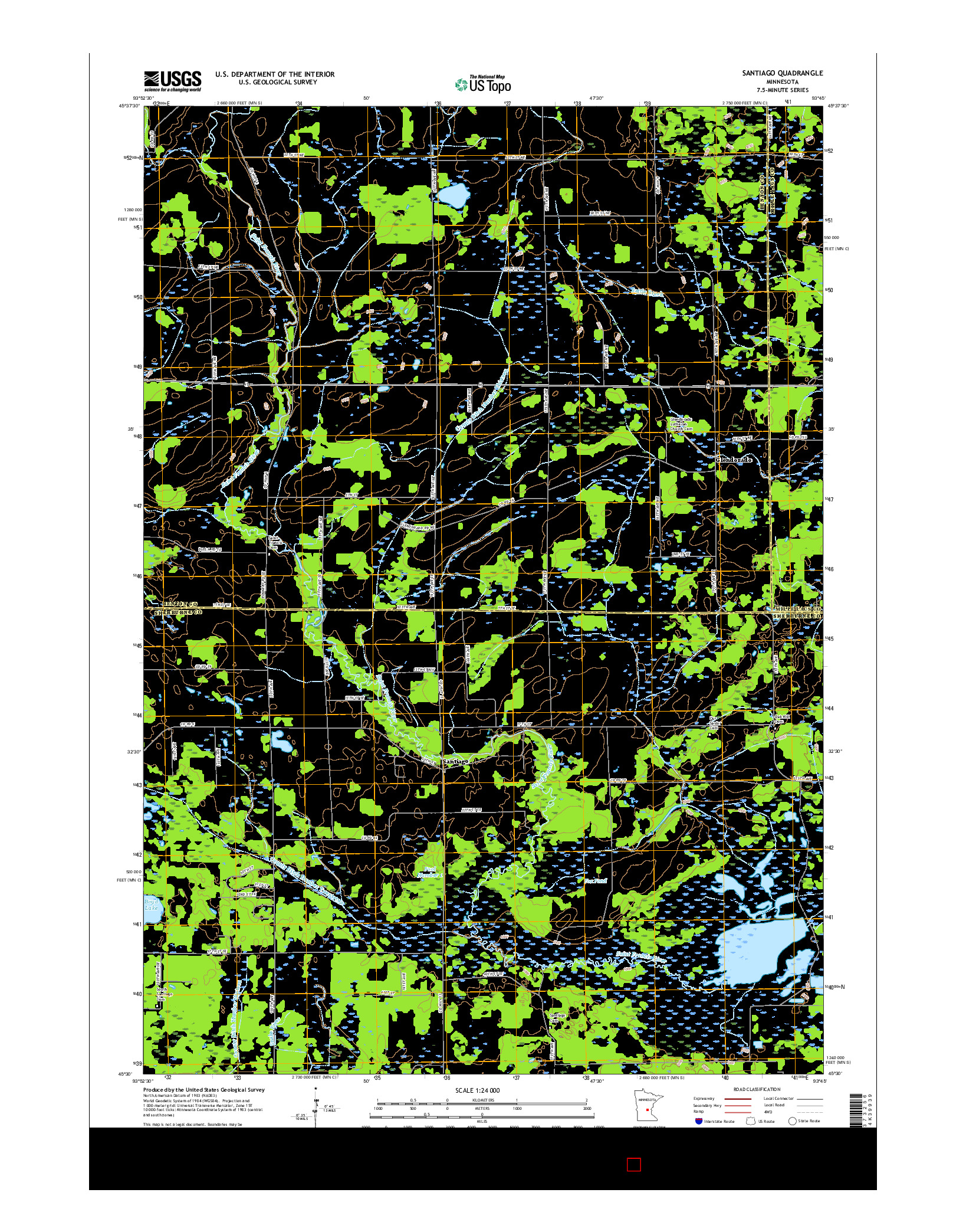 USGS US TOPO 7.5-MINUTE MAP FOR SANTIAGO, MN 2016