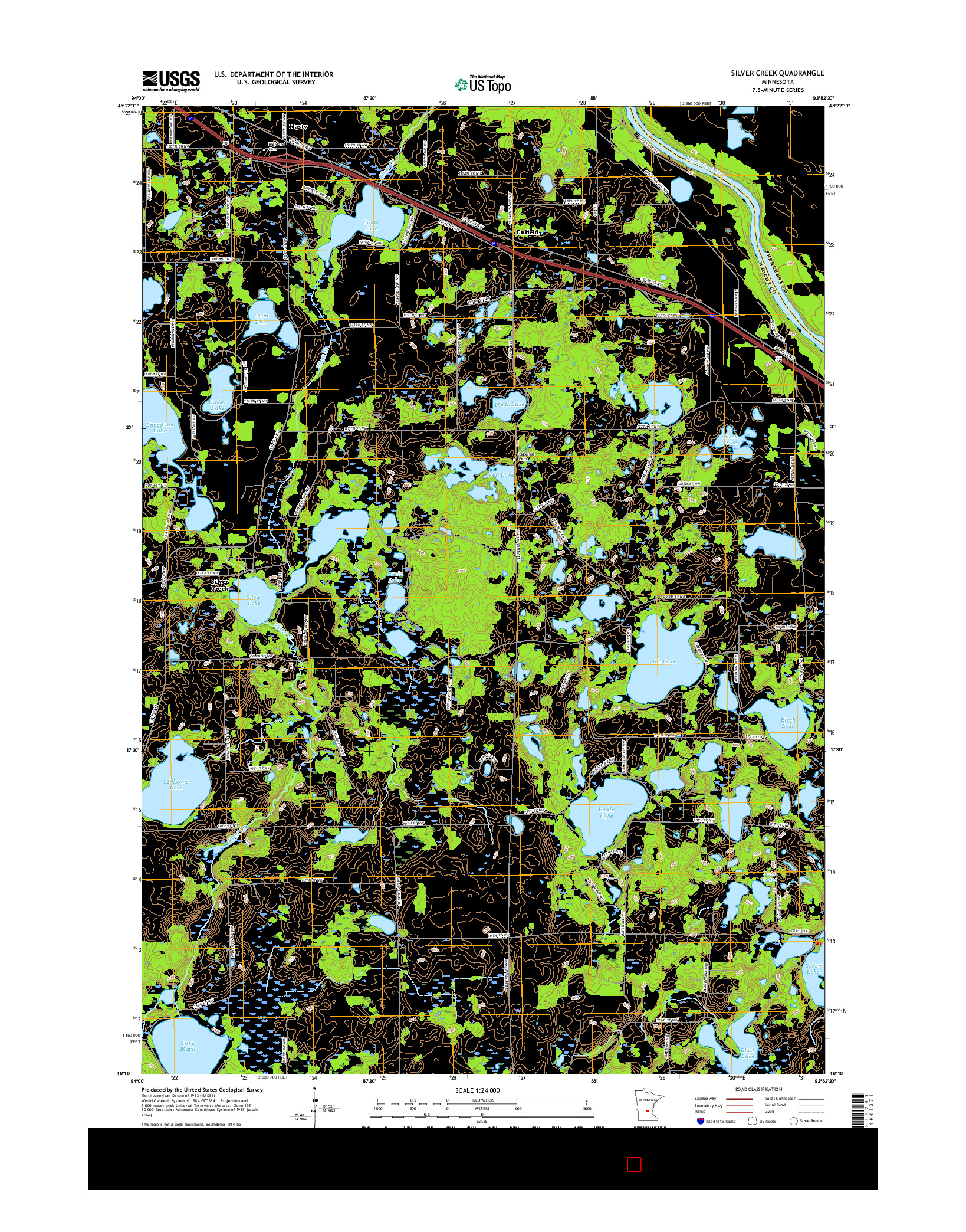 USGS US TOPO 7.5-MINUTE MAP FOR SILVER CREEK, MN 2016