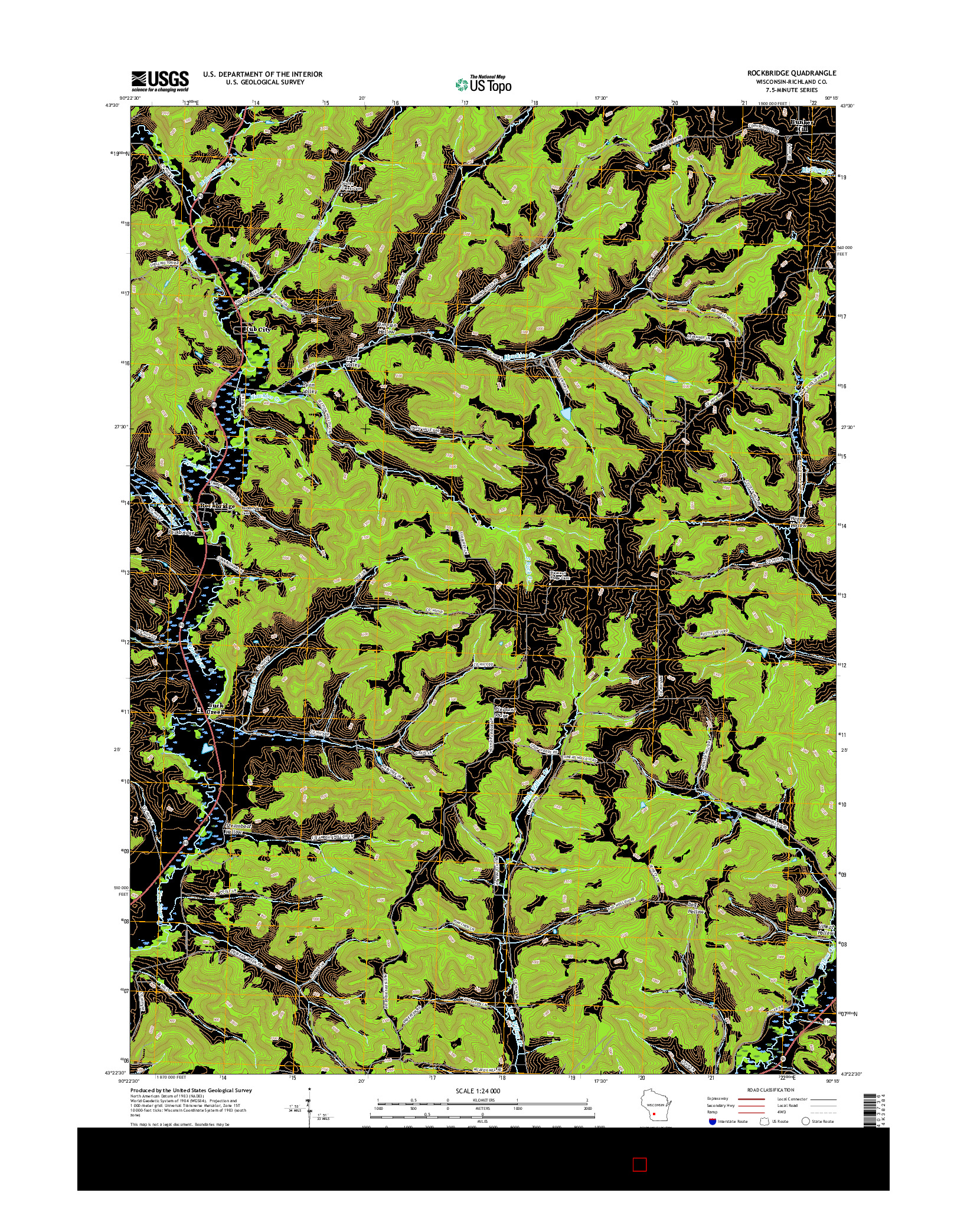 USGS US TOPO 7.5-MINUTE MAP FOR ROCKBRIDGE, WI 2016