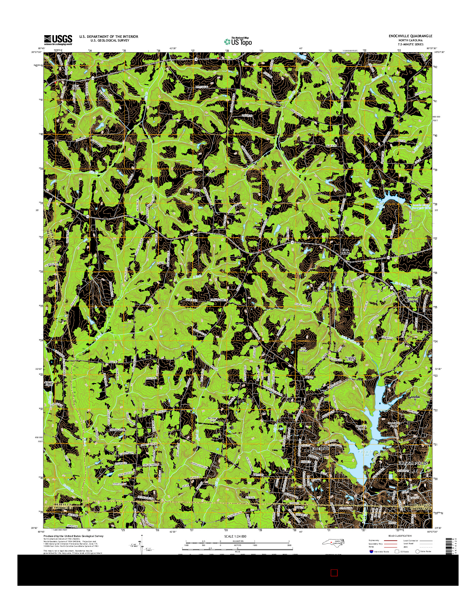 USGS US TOPO 7.5-MINUTE MAP FOR ENOCHVILLE, NC 2016