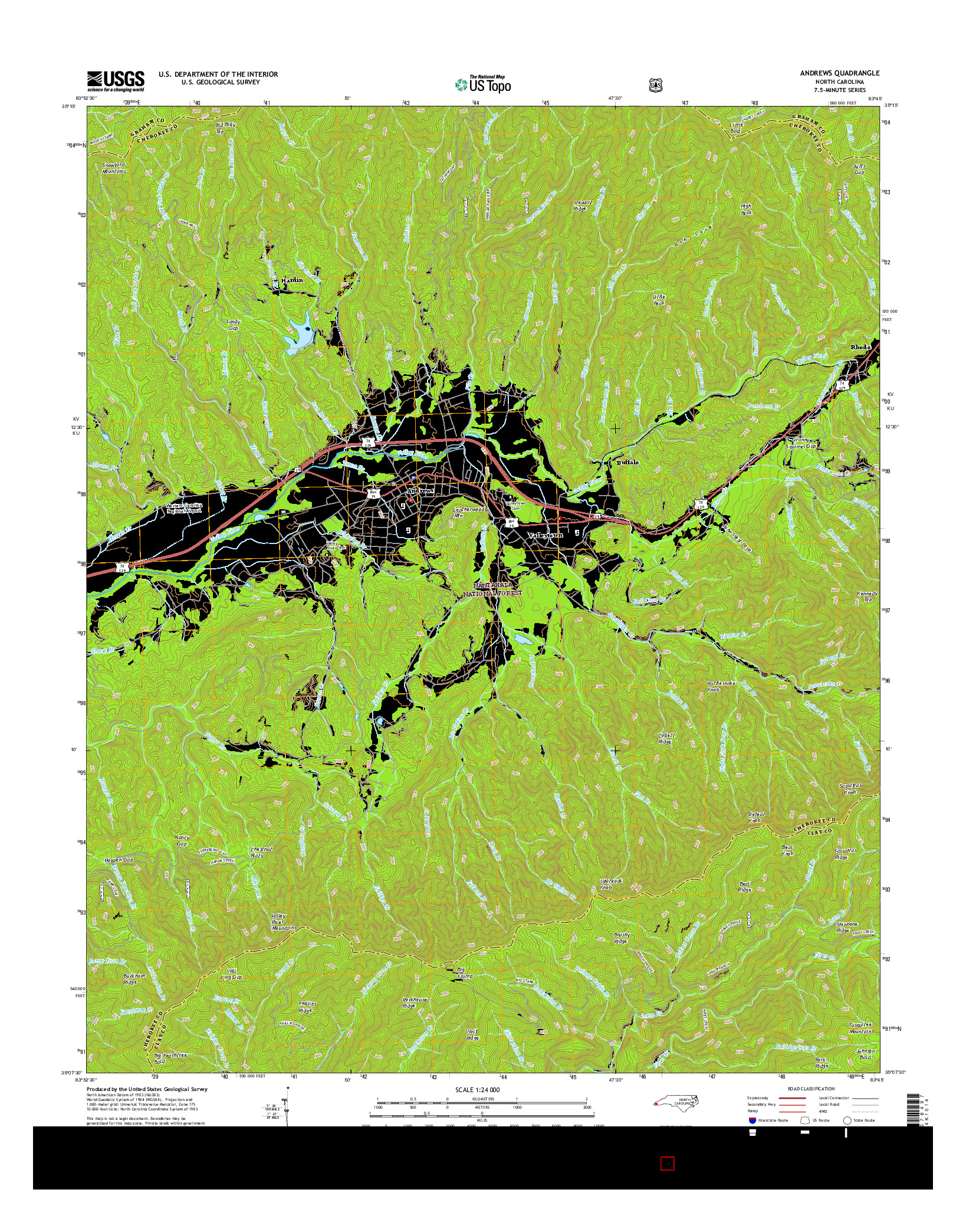 USGS US TOPO 7.5-MINUTE MAP FOR ANDREWS, NC 2016