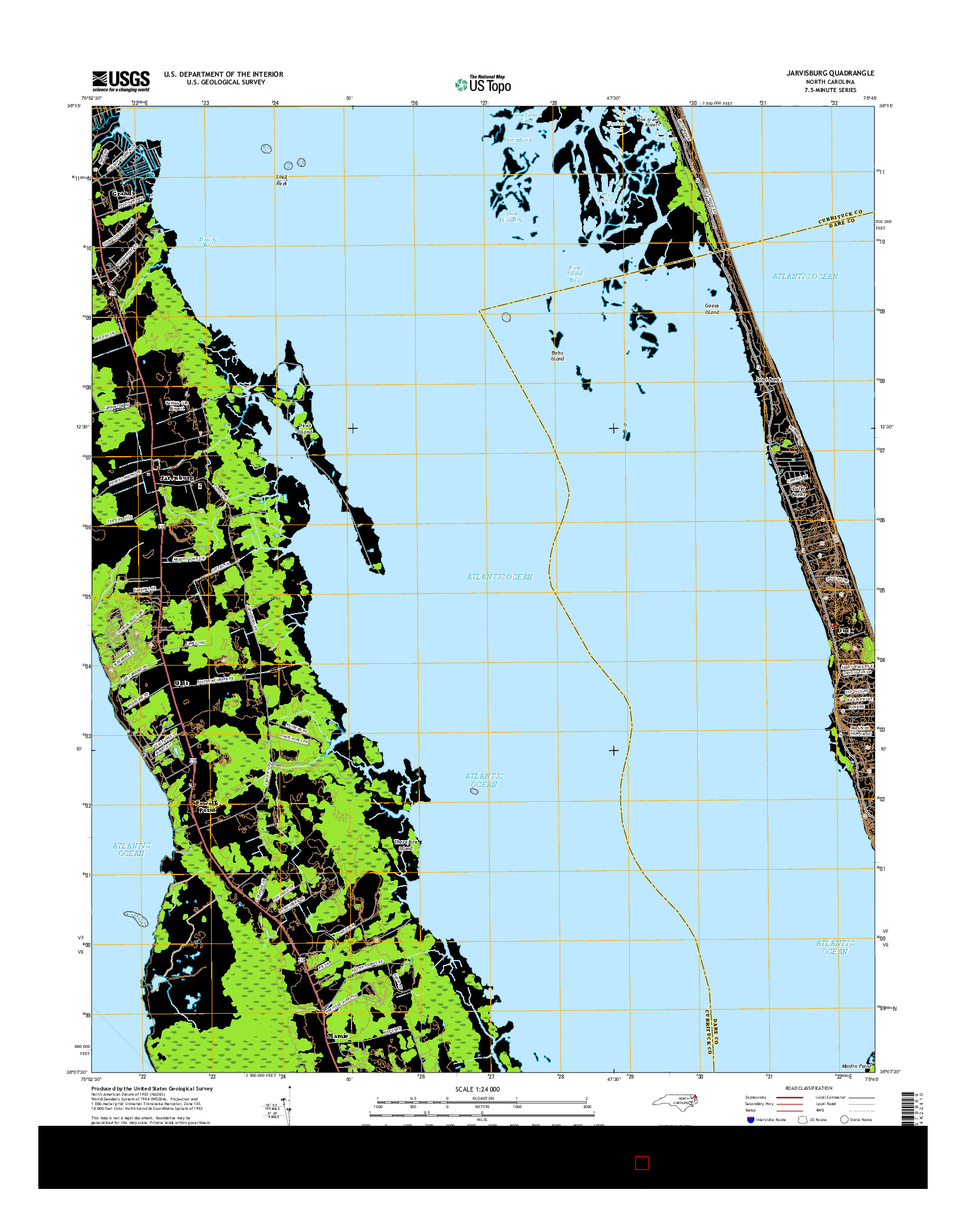 USGS US TOPO 7.5-MINUTE MAP FOR JARVISBURG, NC 2016