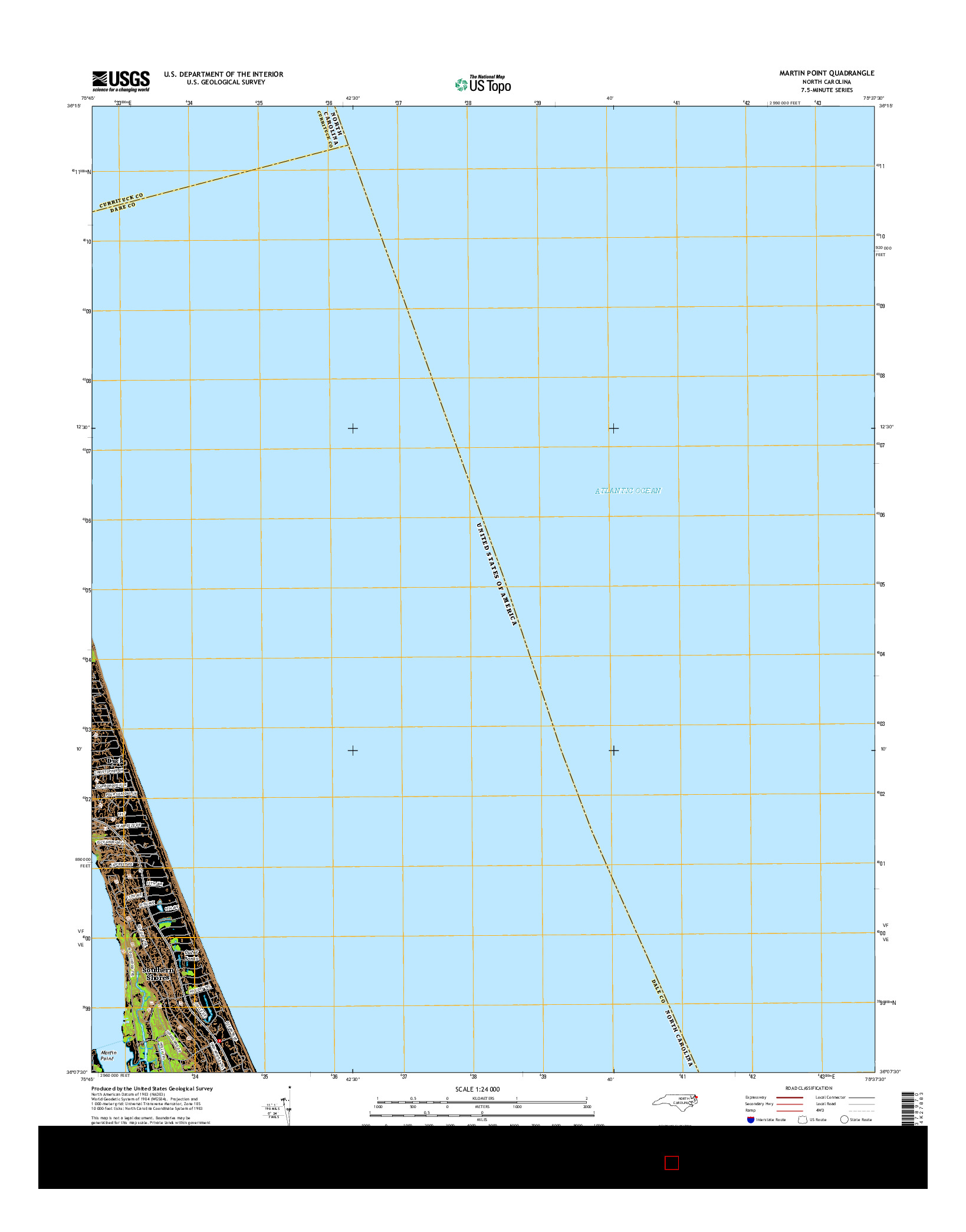 USGS US TOPO 7.5-MINUTE MAP FOR MARTIN POINT, NC 2016