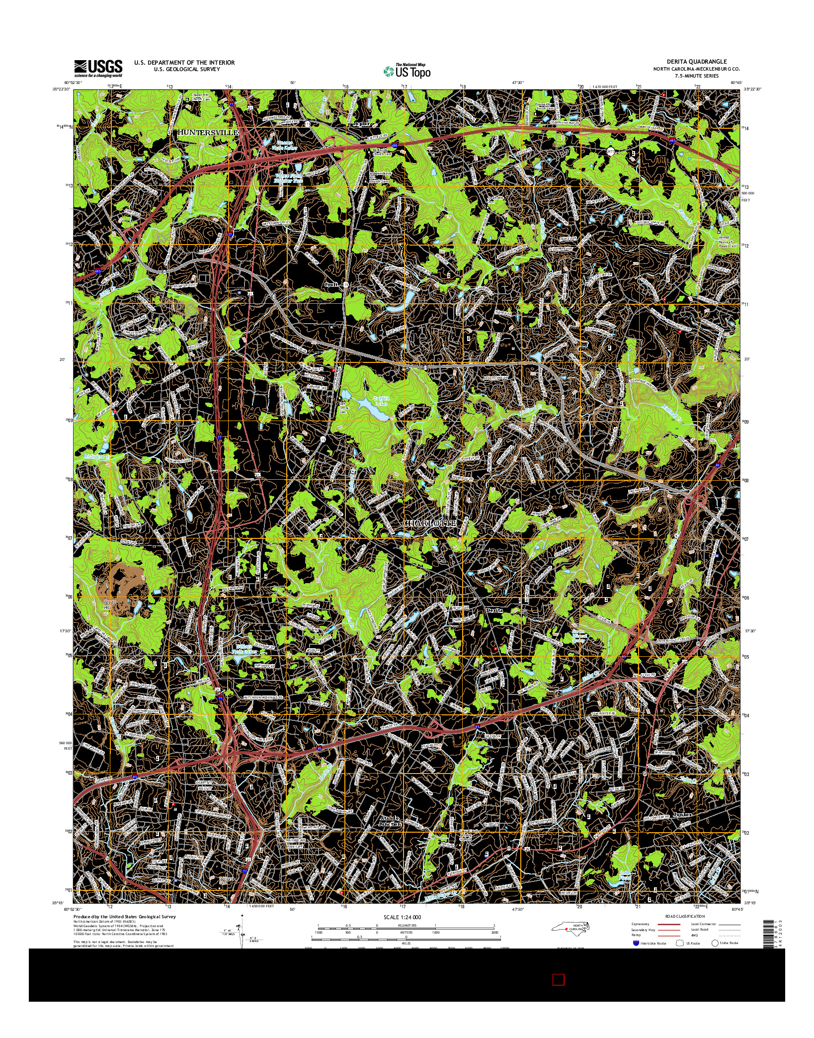 USGS US TOPO 7.5-MINUTE MAP FOR DERITA, NC 2016