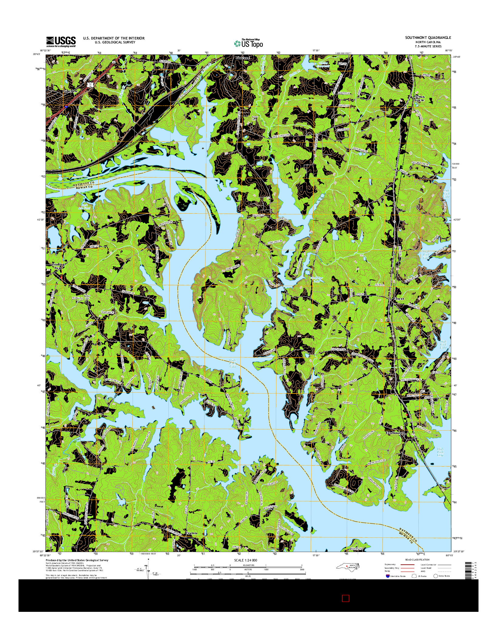 USGS US TOPO 7.5-MINUTE MAP FOR SOUTHMONT, NC 2016