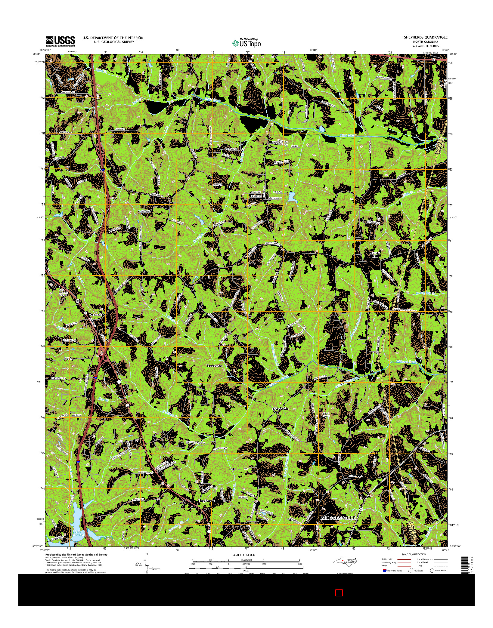 USGS US TOPO 7.5-MINUTE MAP FOR SHEPHERDS, NC 2016