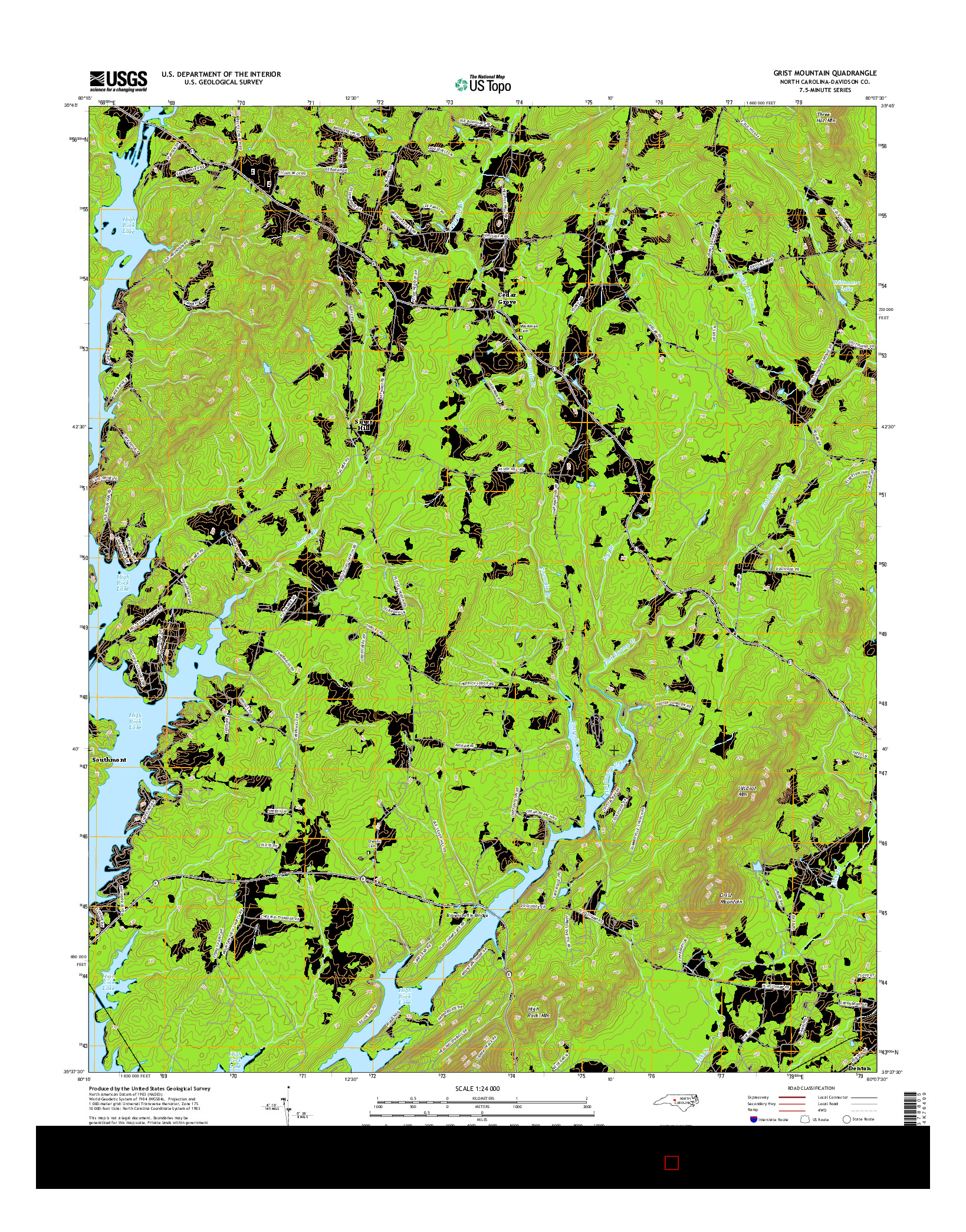 USGS US TOPO 7.5-MINUTE MAP FOR GRIST MOUNTAIN, NC 2016