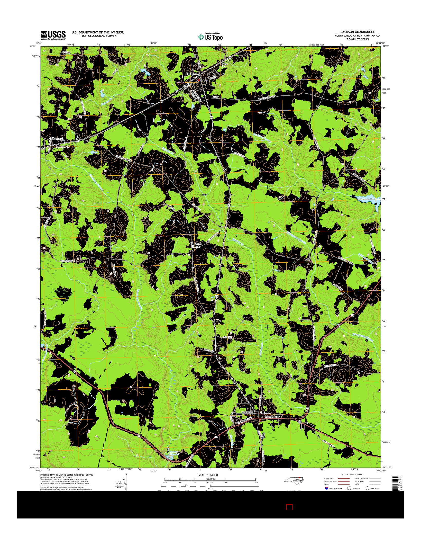 USGS US TOPO 7.5-MINUTE MAP FOR JACKSON, NC 2016