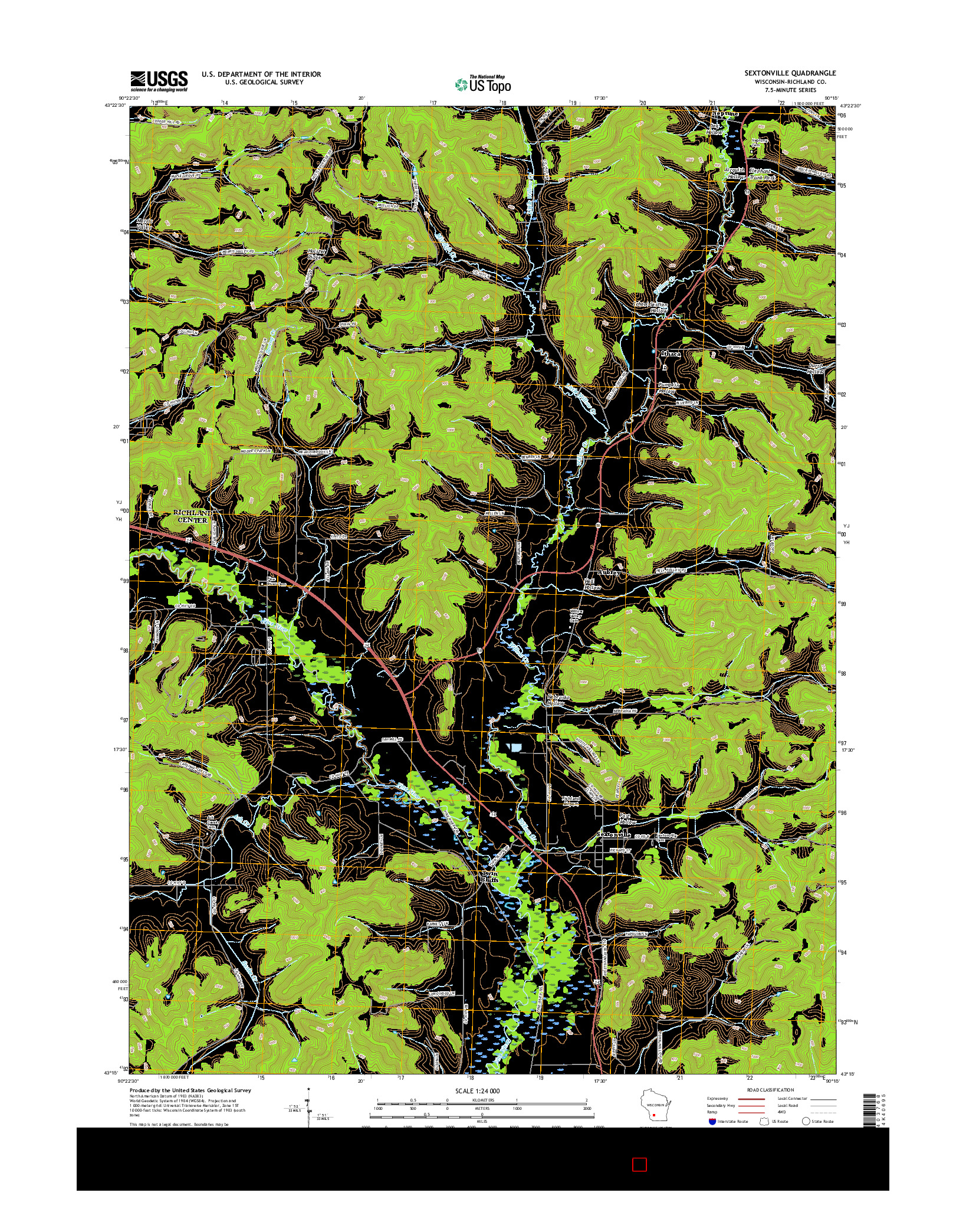 USGS US TOPO 7.5-MINUTE MAP FOR SEXTONVILLE, WI 2016