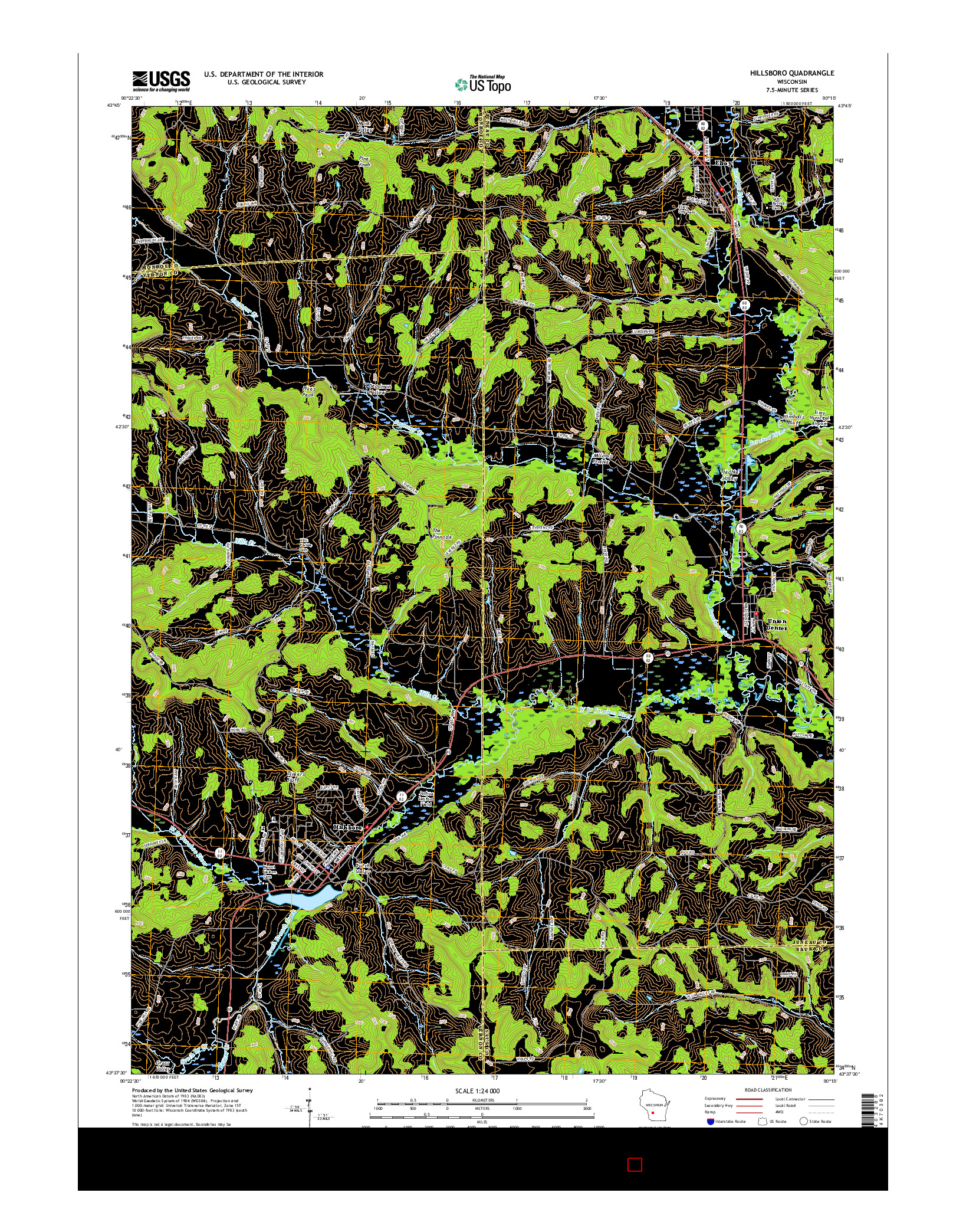 USGS US TOPO 7.5-MINUTE MAP FOR HILLSBORO, WI 2016