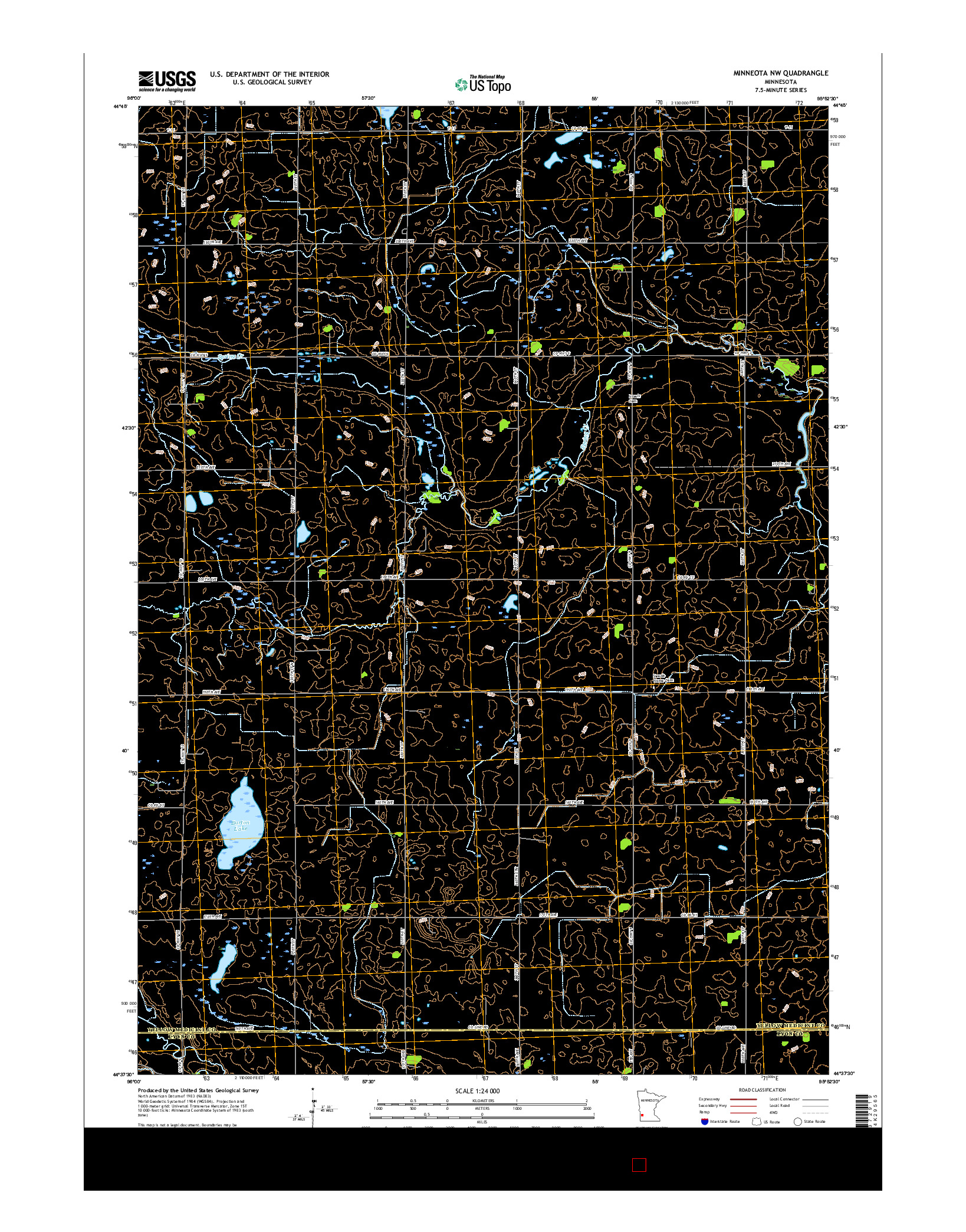 USGS US TOPO 7.5-MINUTE MAP FOR MINNEOTA NW, MN 2016