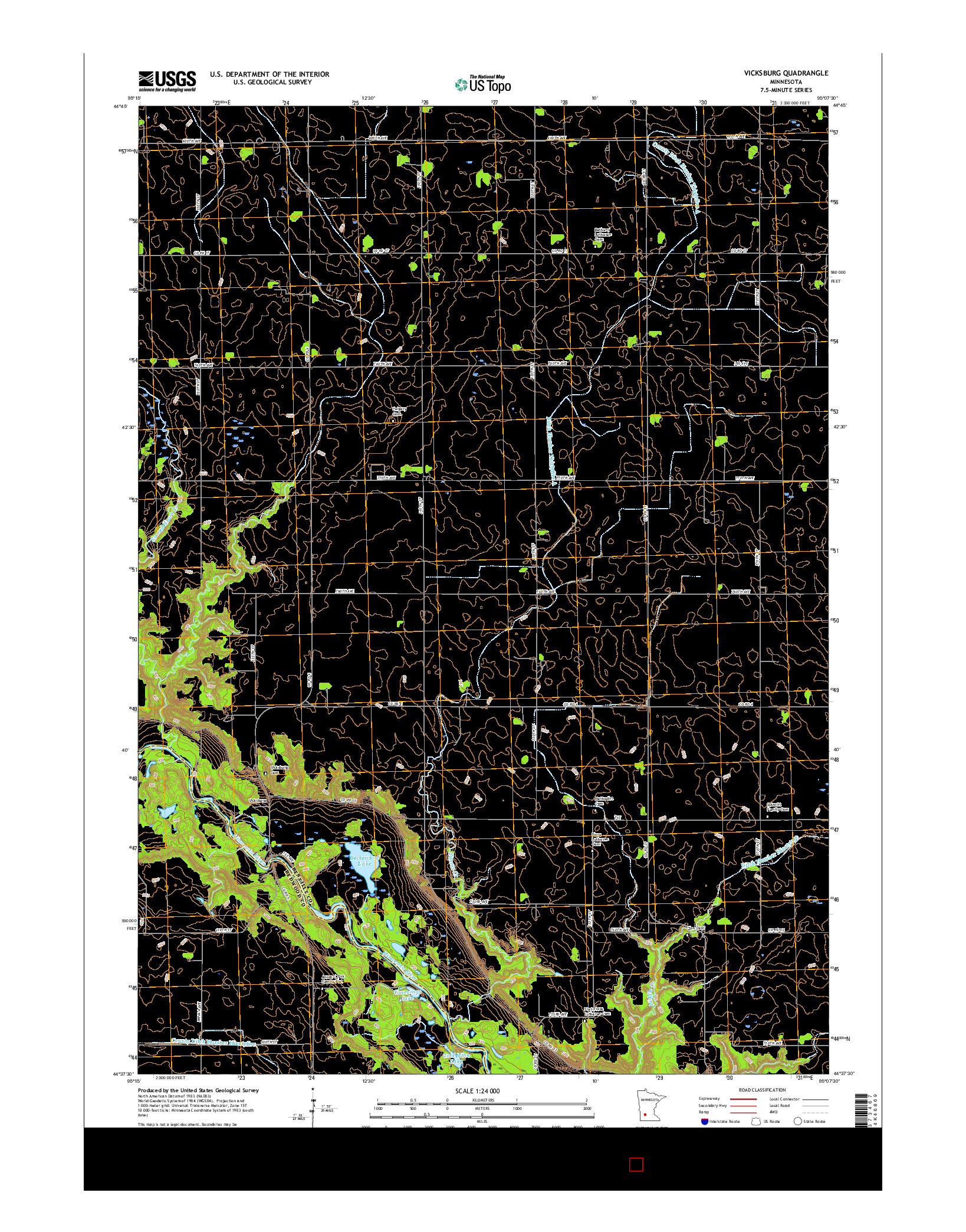 USGS US TOPO 7.5-MINUTE MAP FOR VICKSBURG, MN 2016