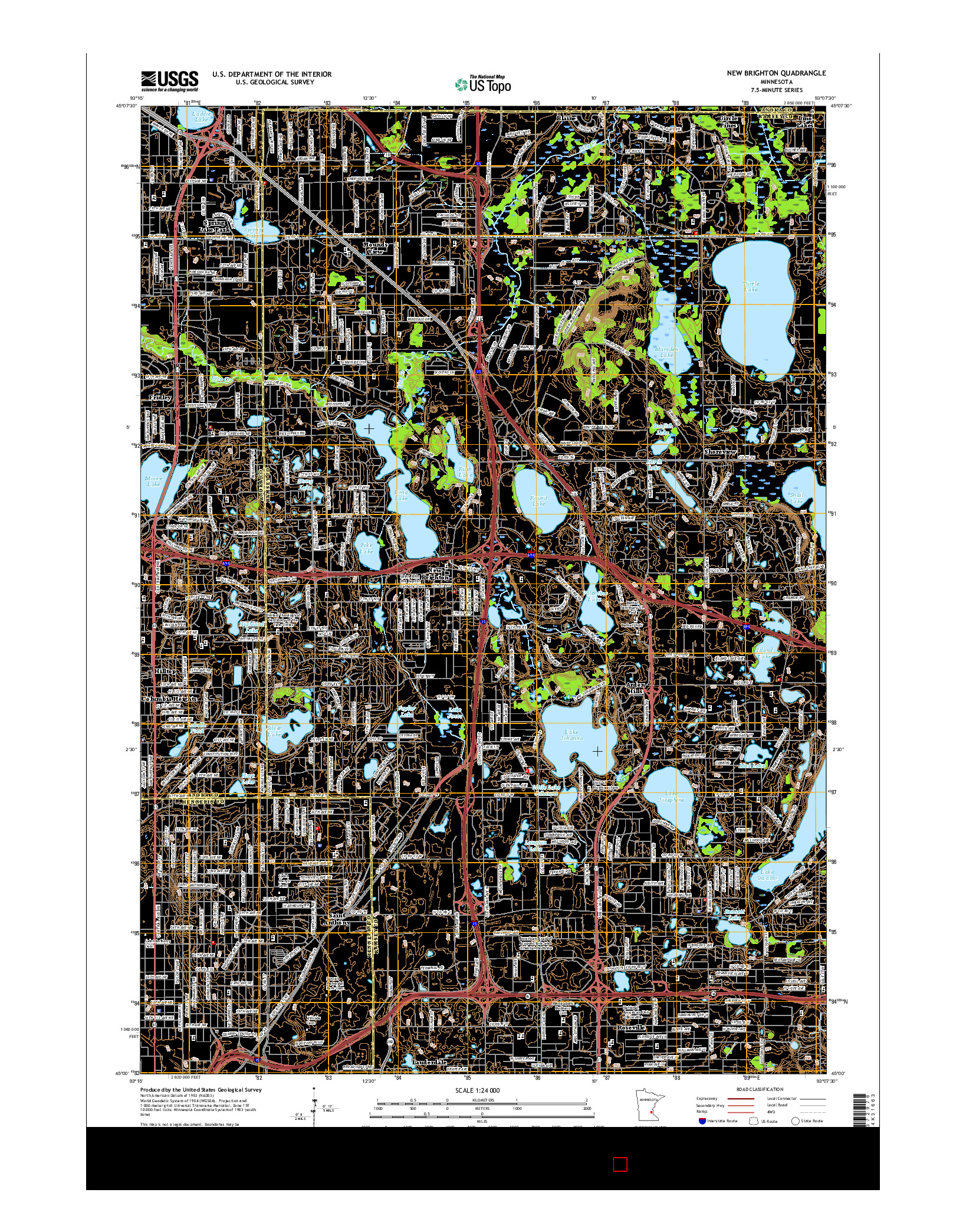 USGS US TOPO 7.5-MINUTE MAP FOR NEW BRIGHTON, MN 2016